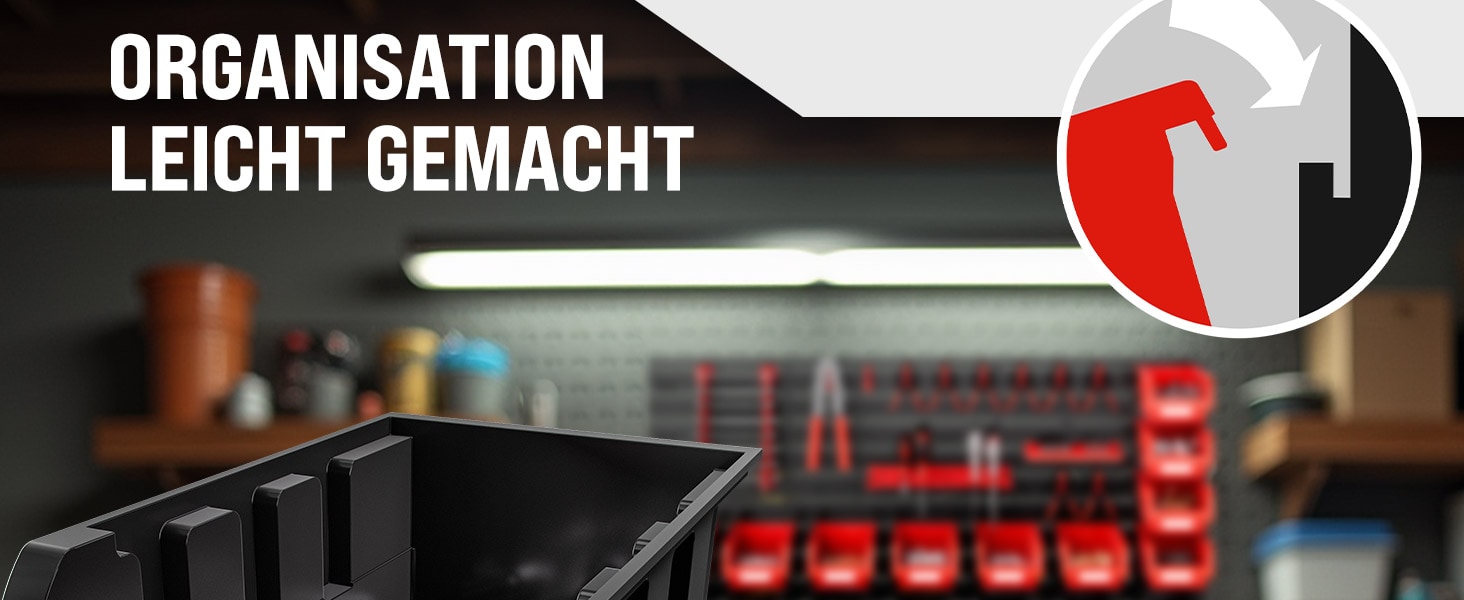 Gereedschapswand\u0020ZwartRood\u002043\u002Ddelig\u0020Stapelboxen