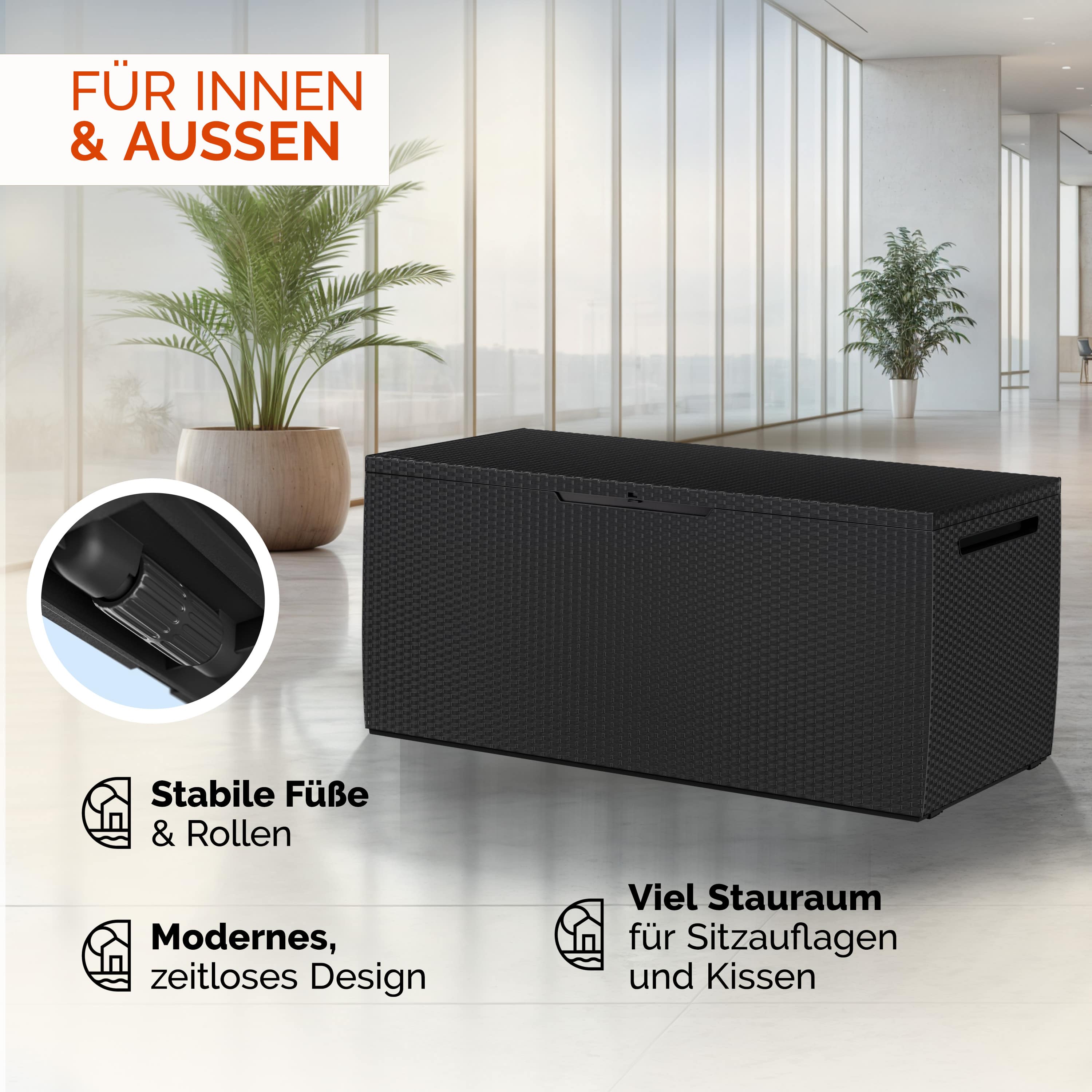 Keter\u0020Kussenbox\u0020Capri\u0020Antraciet\u0020305L\u0020met\u0020wielen