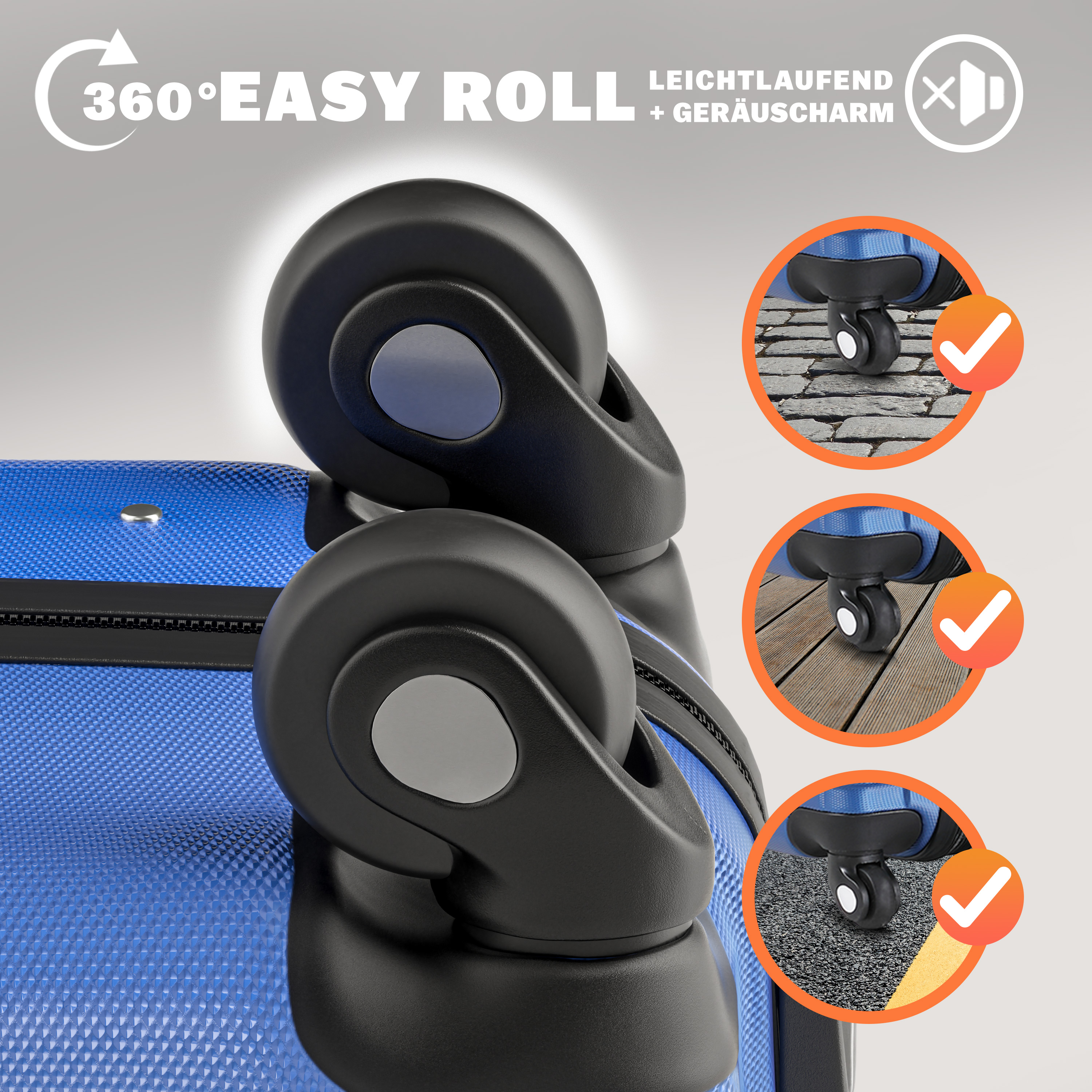 Reiskoffers\u00204\u002Ddelig\u0020Blauw\u0020ABS Reiskoffers\u00204\u002Ddelig\u0020Blauw\u0020ABS