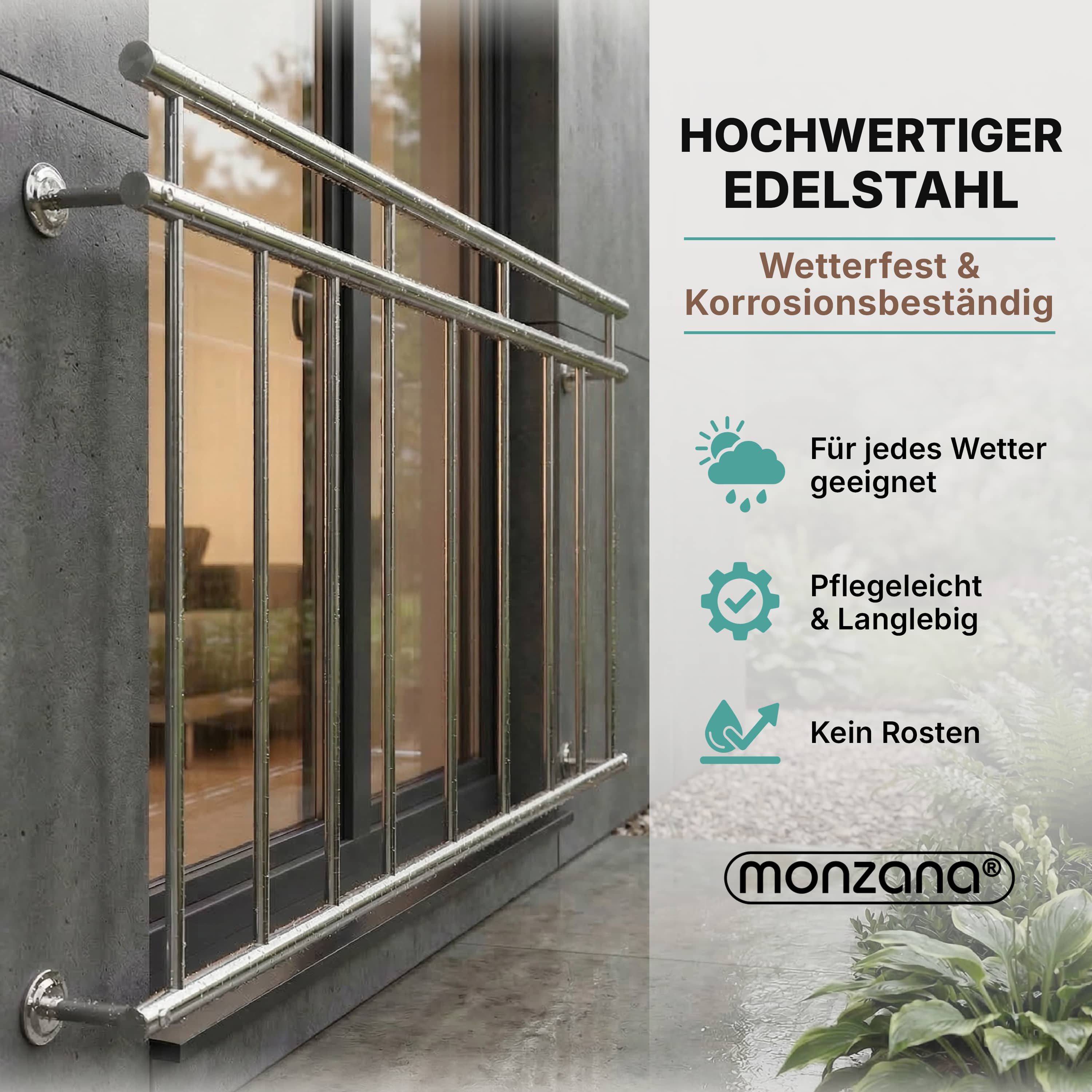 Balkonhek\u0020RVS\u002090x225cm Balkonhek\u0020RVS\u002090x225cm