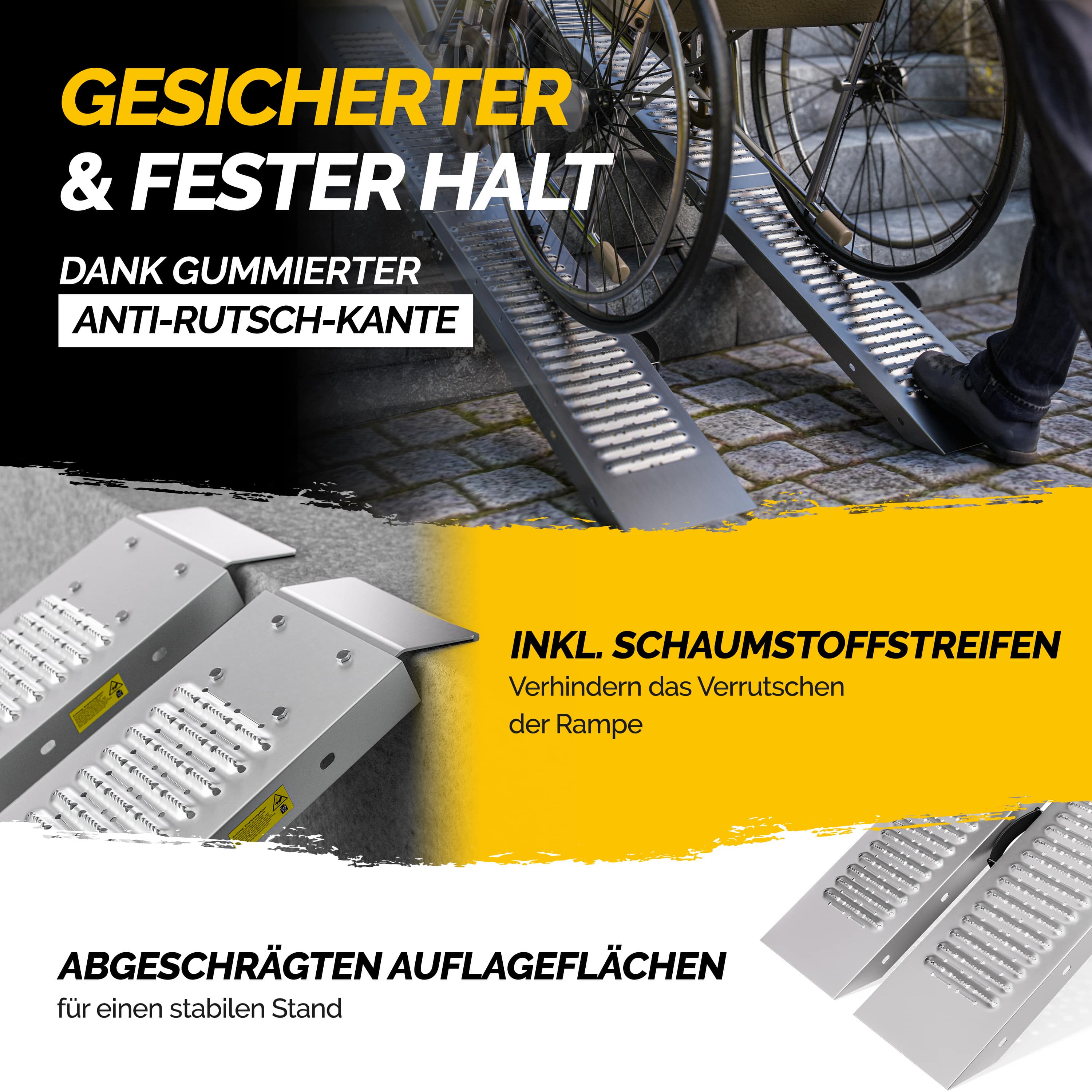 Oprijplaat\u0020Set\u0020van\u00202\u0020max\u0020400kg\u0020Antislip\u0020Inklapbaar