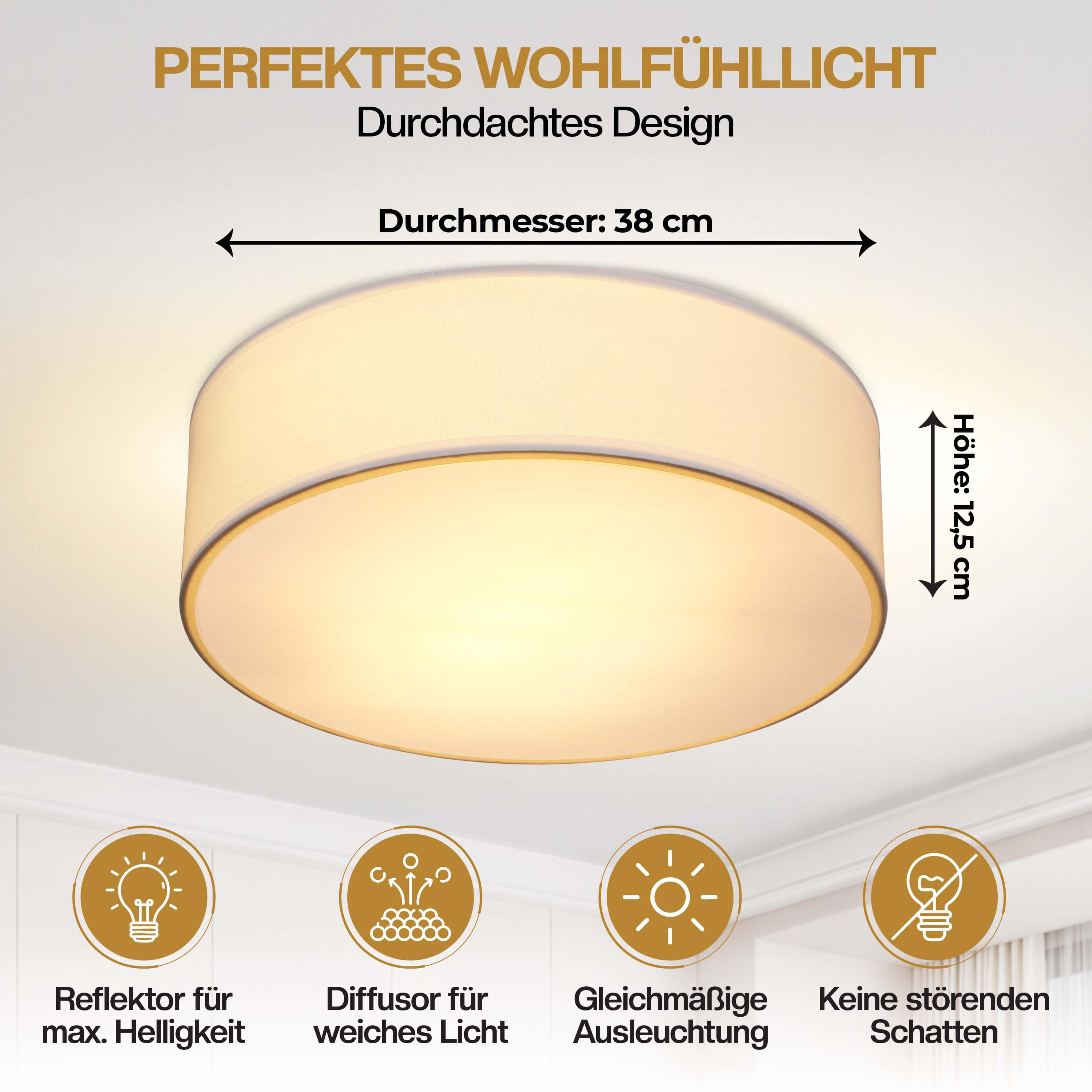 Plafondlamp\u0020Wit\u0020Stof\u0020\u00F838cm Plafondlamp\u0020Wit\u0020Stof\u0020\u00F838cm