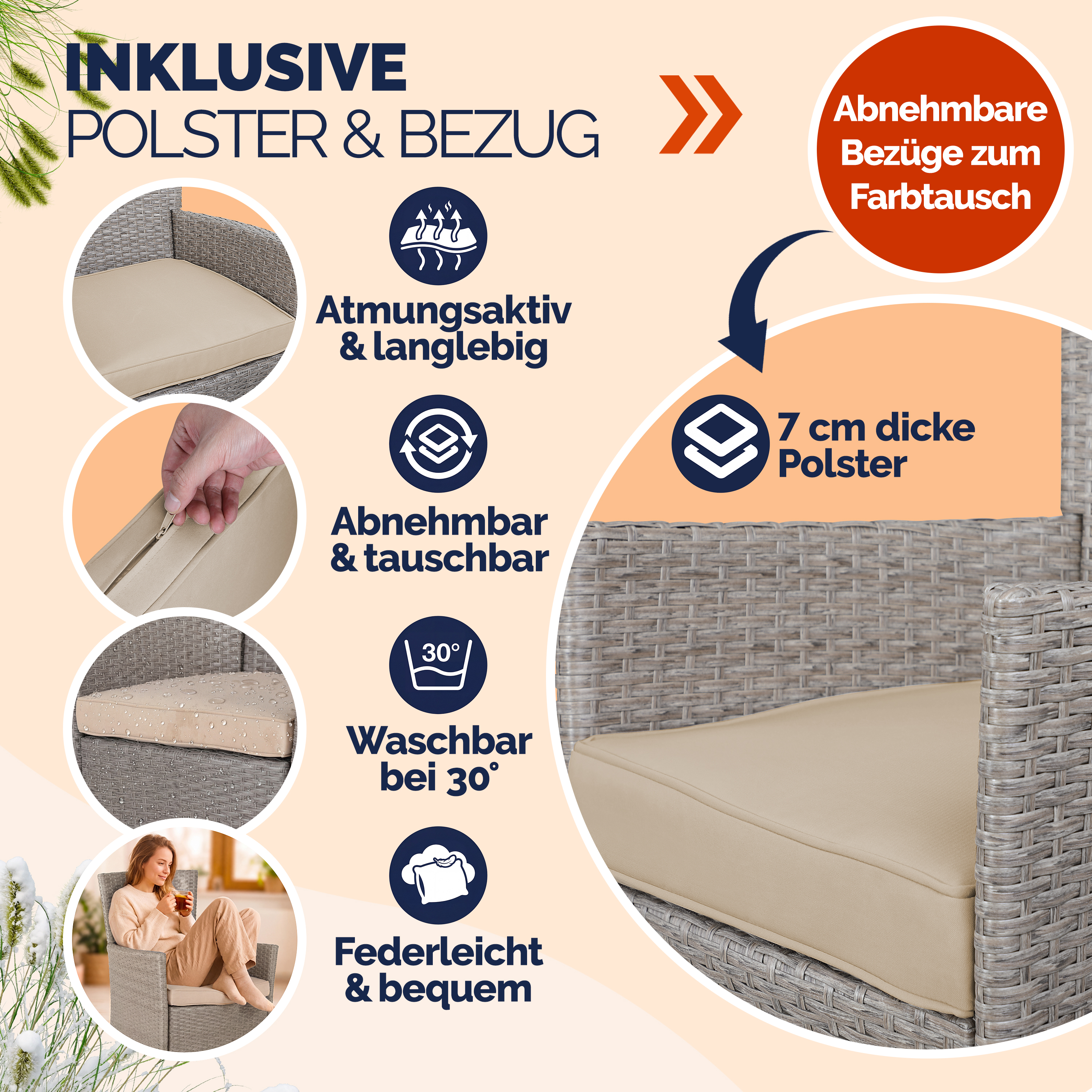 Polyrotan\u0020Tuinstoelen\u00202\u0020Stuks\u0020Cr\u00E8me\u002FBeige\u0020stapelbaar