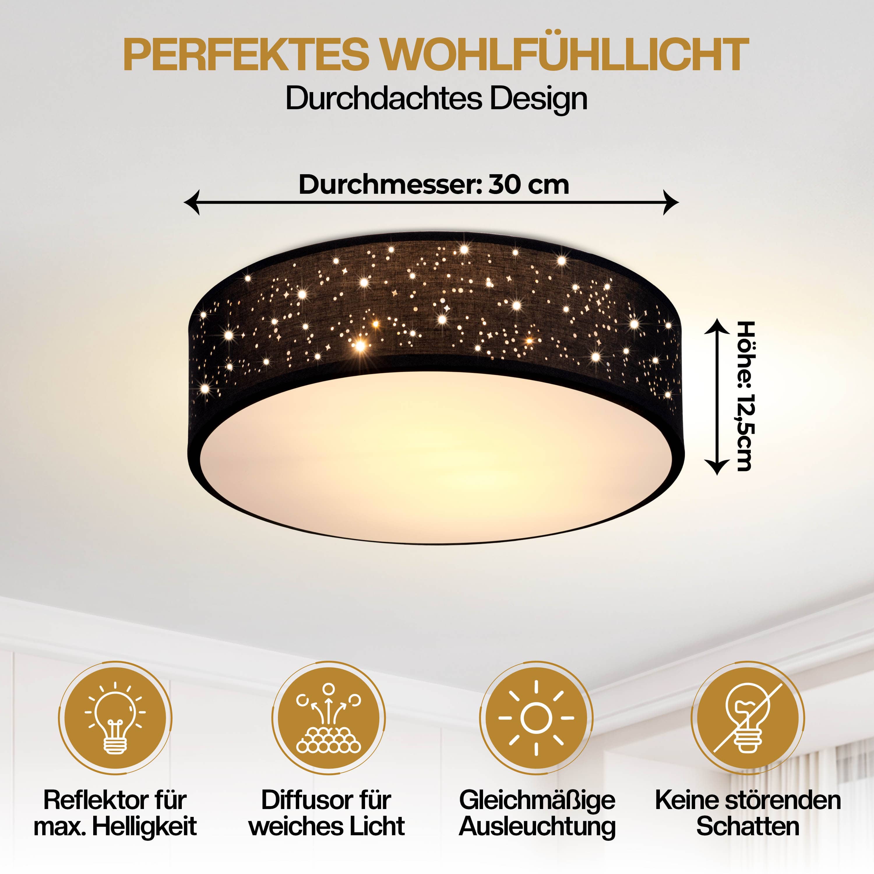 Plafondlamp\u0020Zwart\u0020Stof\u0020\u00F830cm Plafondlamp\u0020Zwart\u0020Stof\u0020\u00F830cm