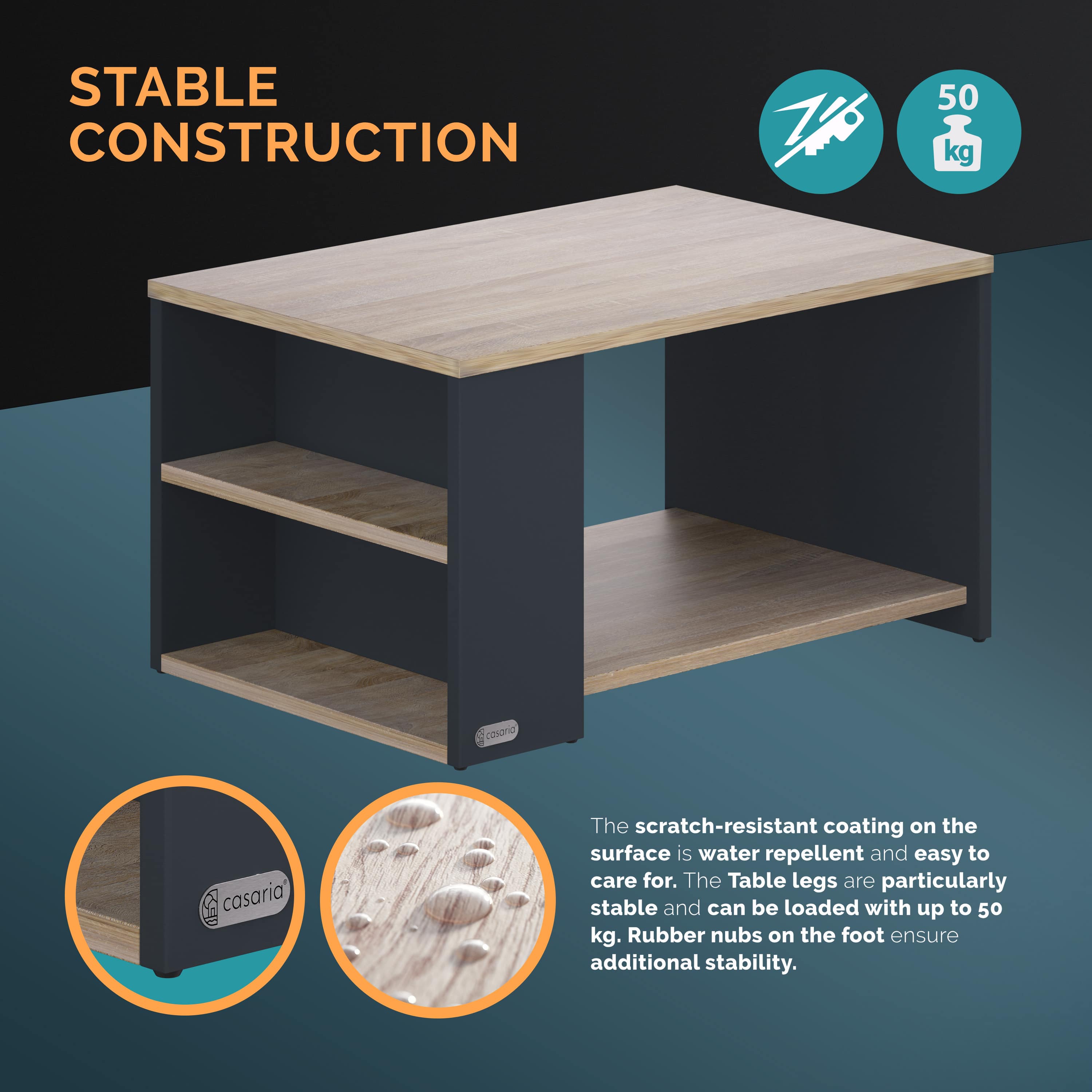 Salontafel\u0020Santa\u0020Cruz\u0020Hout\u002FGrijs\u002090x60x50cm Salontafel\u0020Santa\u0020Cruz\u0020Hout\u002FGrijs\u002090x60x50cm