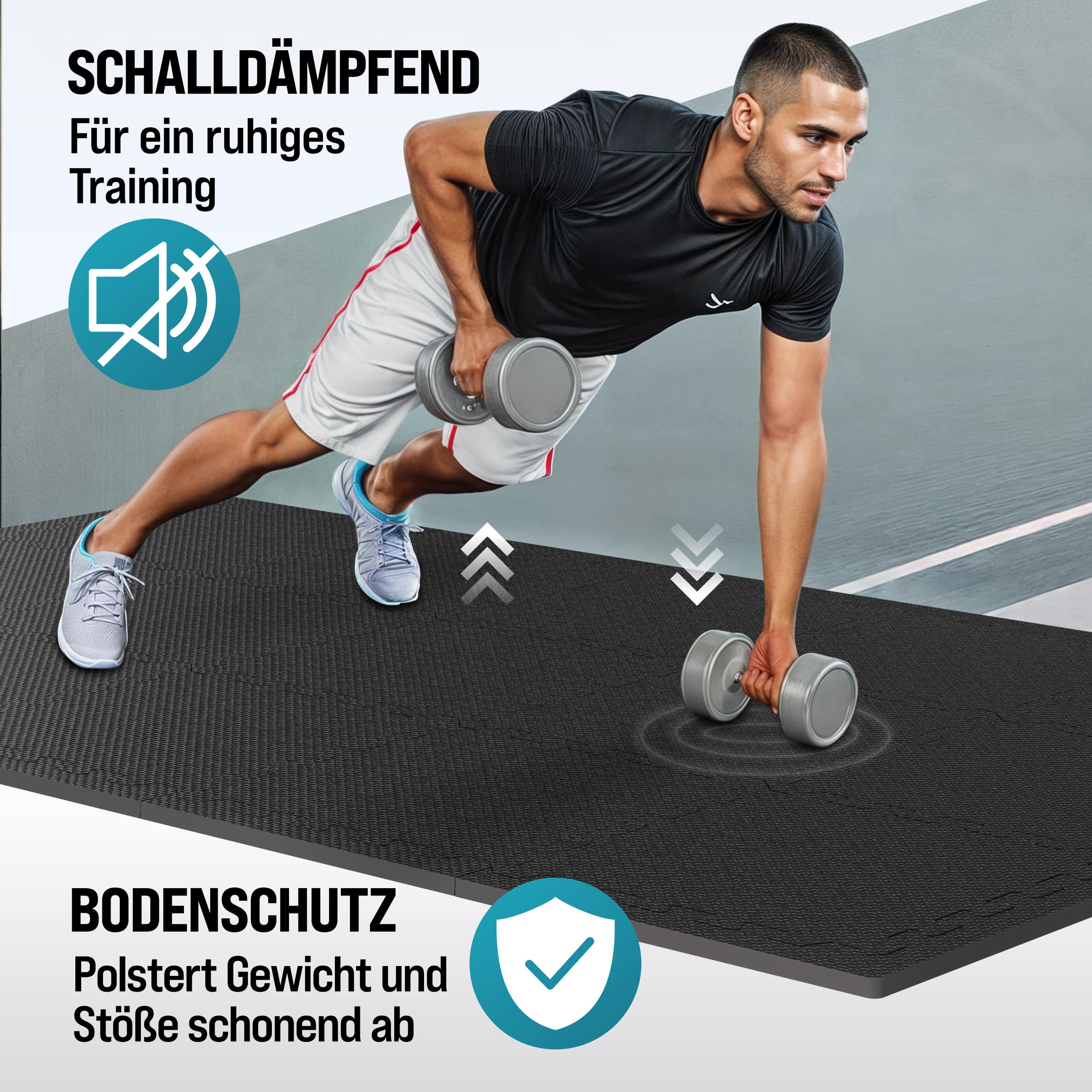 Vloerbescherming\u002Fpuzzelmat\u0020Set\u0020van\u002018\u0020Zwart\u0020175x88x1cm