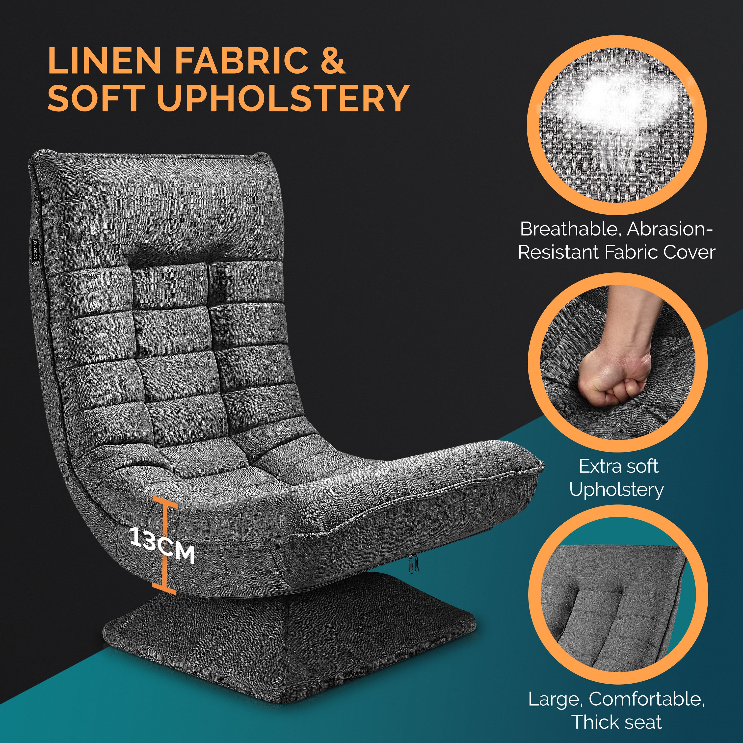 Relax\u0020Lounger\u0020Aberdeen\u0020Stof\u0020Grijs
