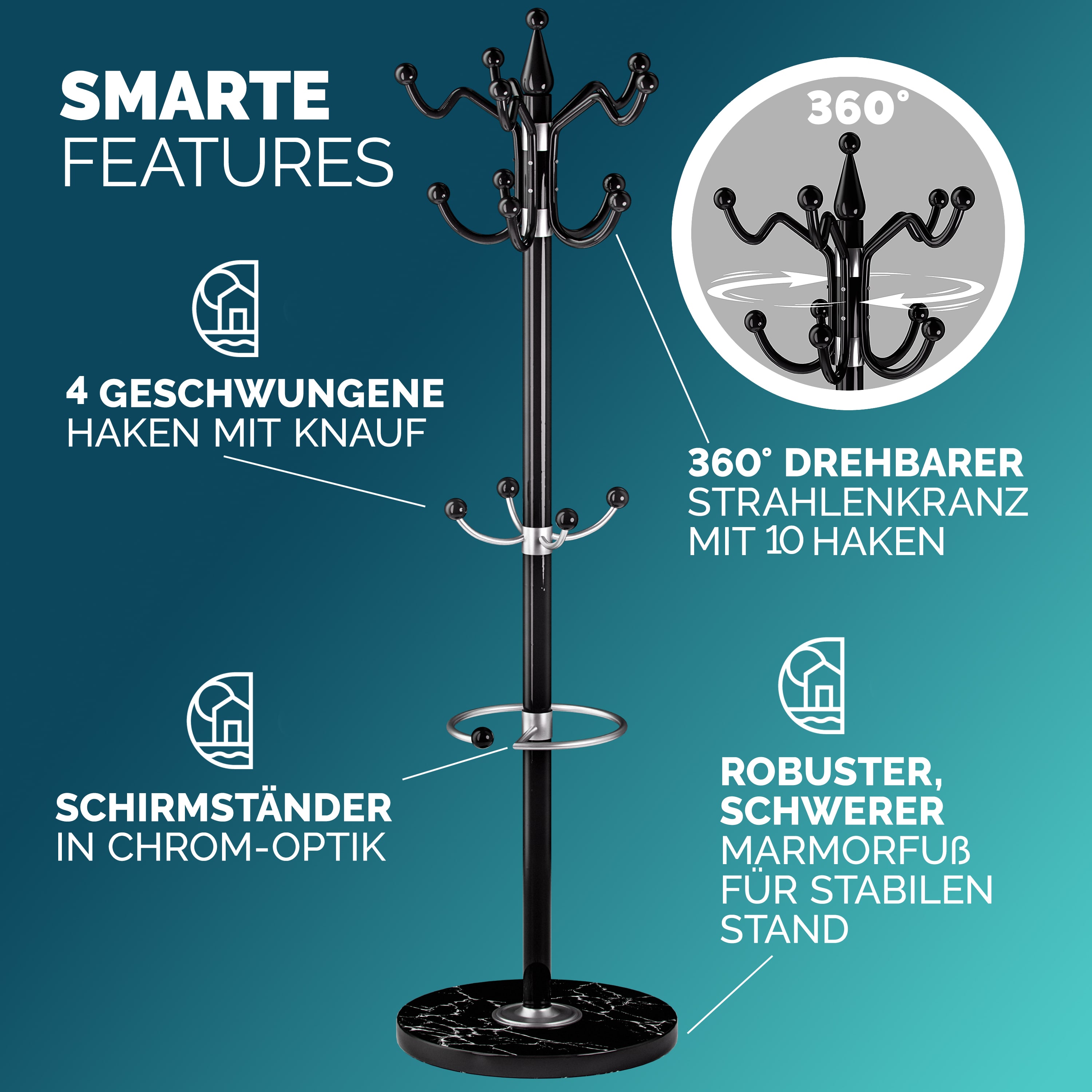 Kapstok\u0020Zwart\u0020173cm\u0020Gebogen Kapstok\u0020Zwart\u0020173cm\u0020Gebogen