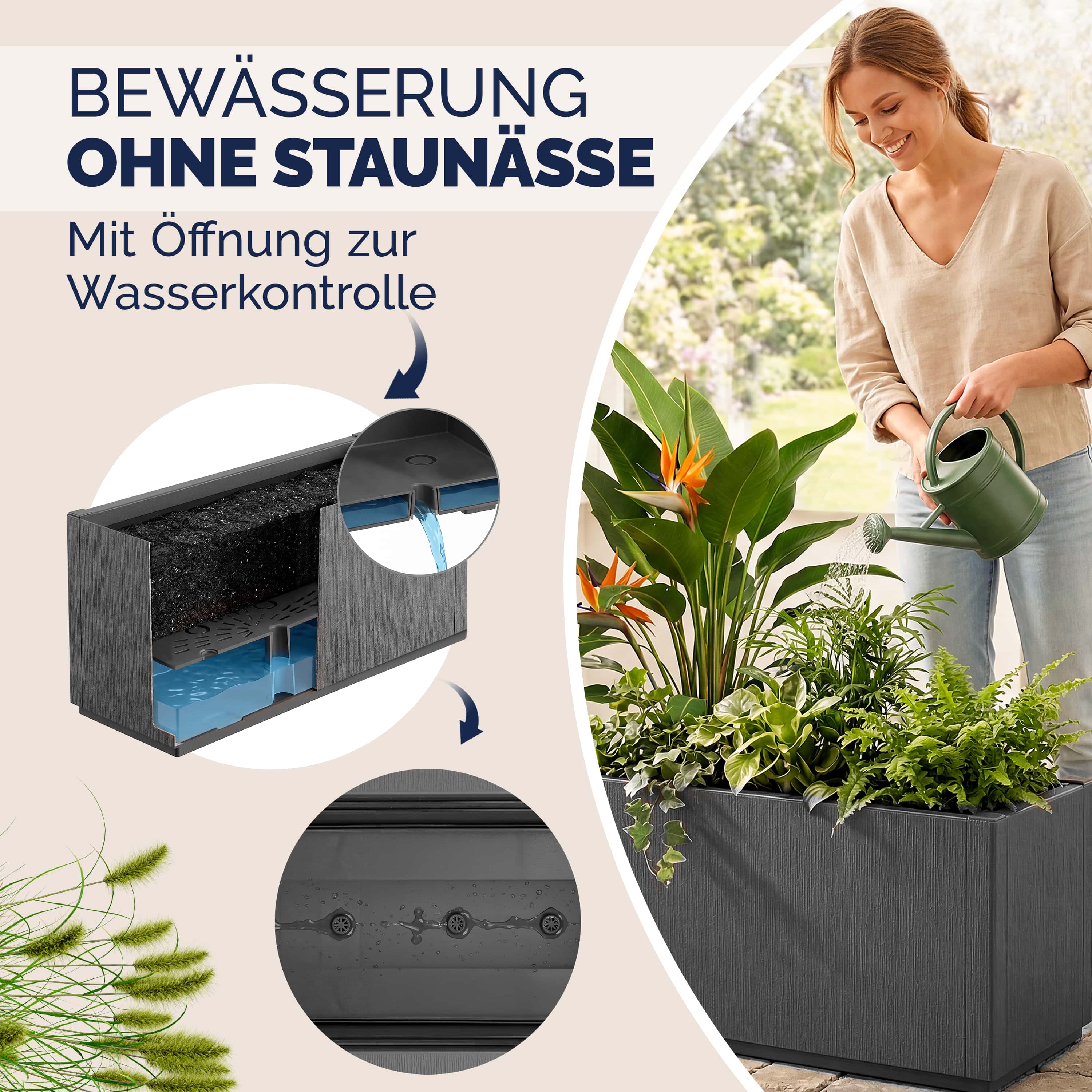 Bloempot\u0020Ethica\u0020Antraciet\u0020plastic\u002080x36x36cm