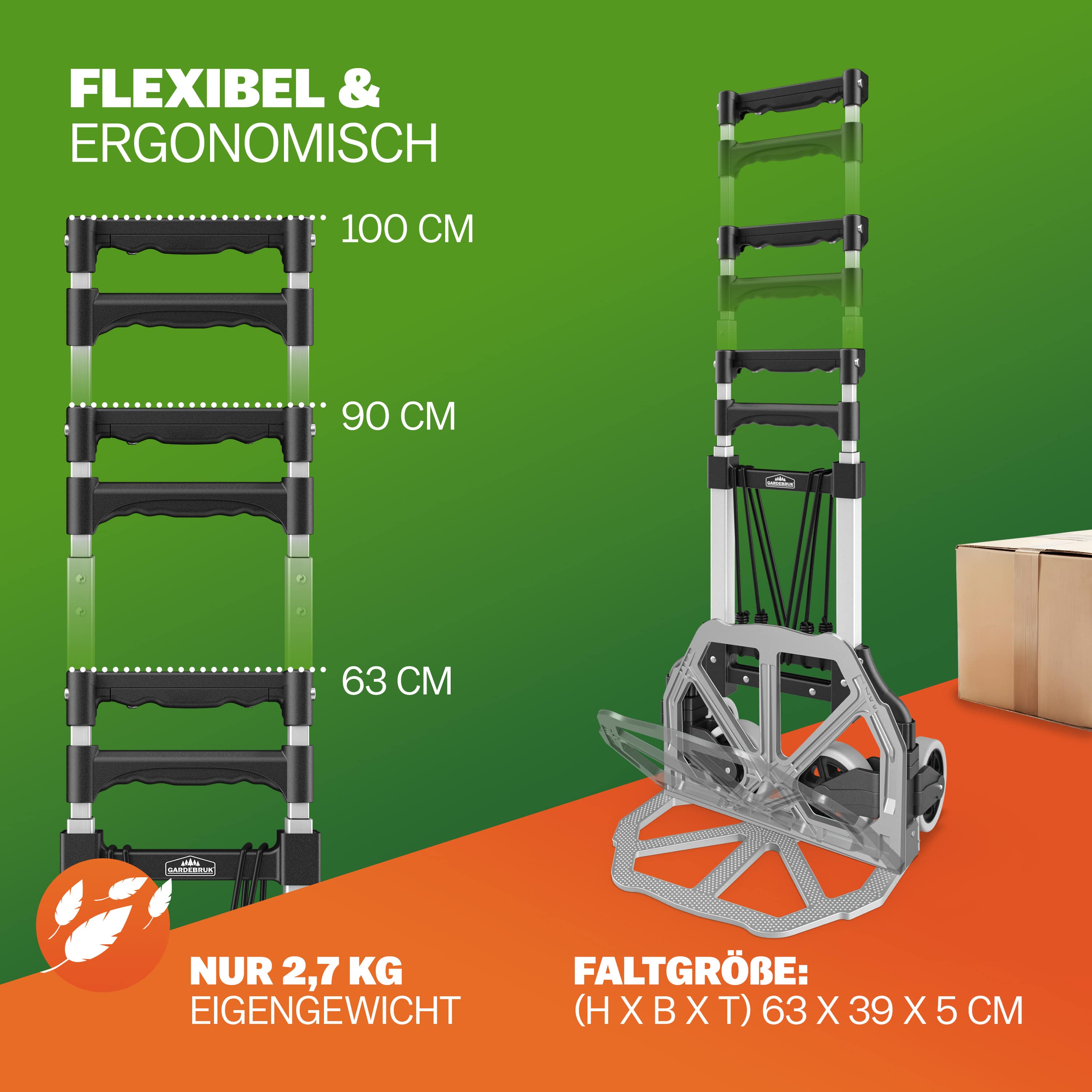 Steekwagen\u0020Zilver\u002FZwart\u0020aluminium\u002080kg\u0020in\u0020hoogte\u0020verstelbaar