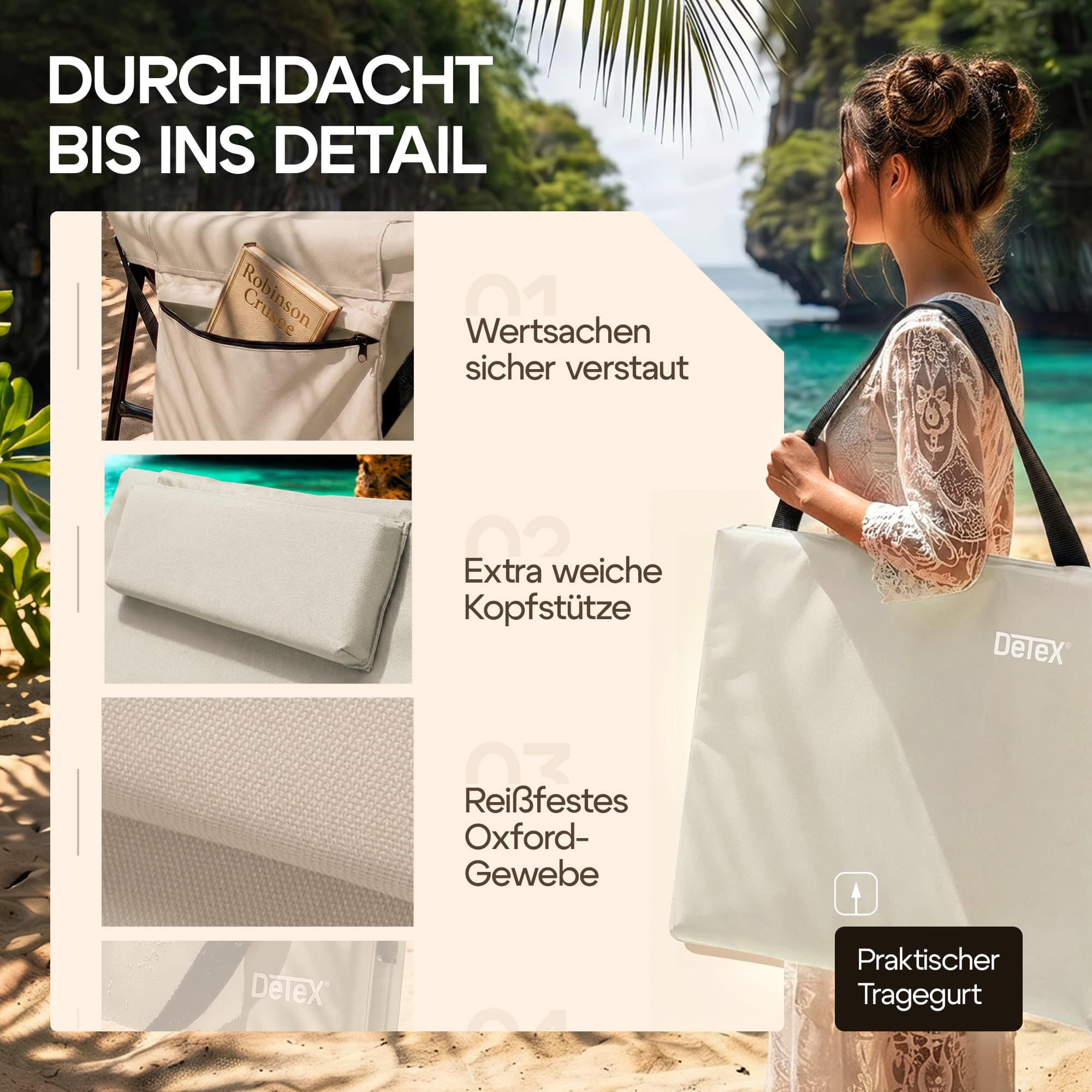 Strandmat\u0020beige\u0020158x56x46cm\u0020gewatteerd