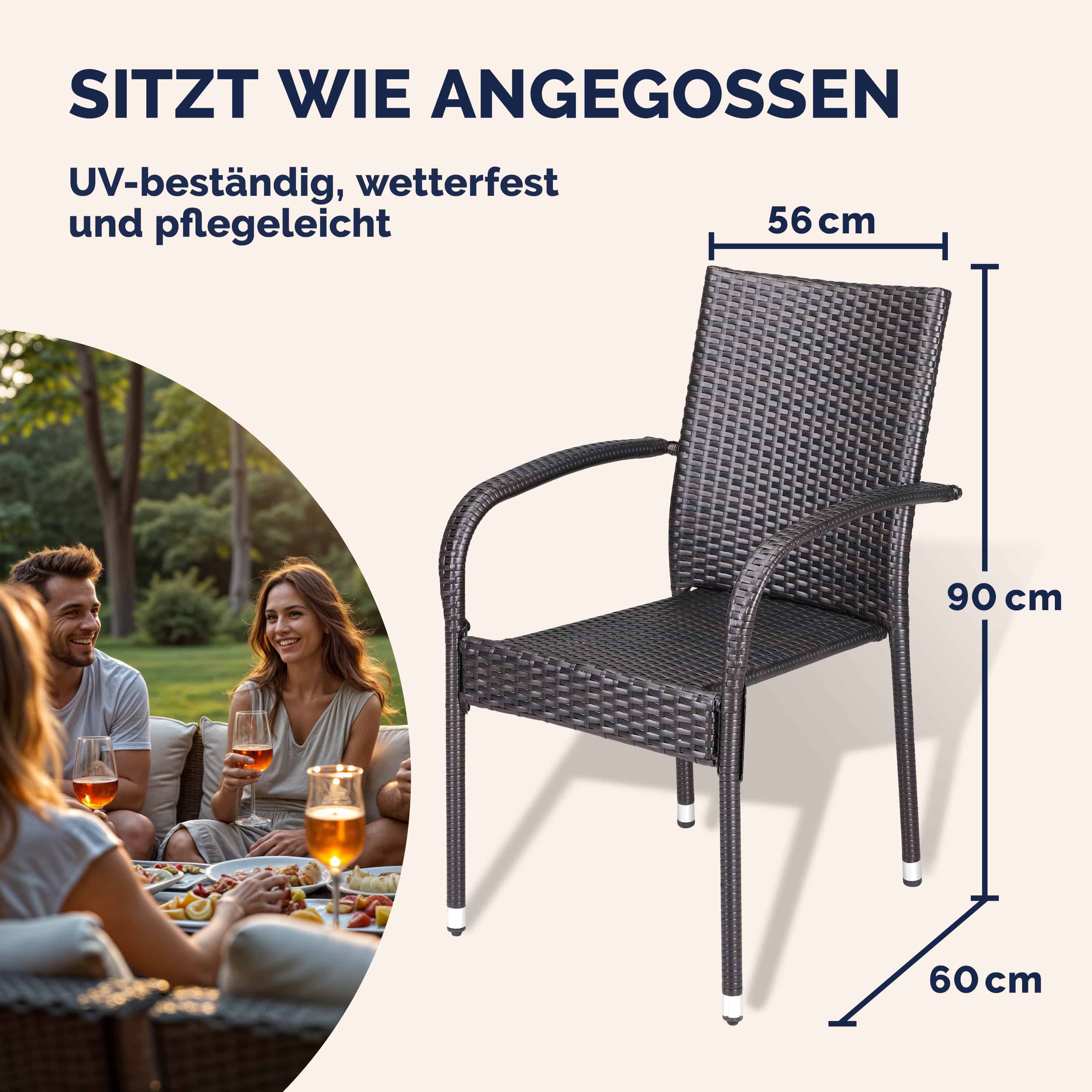 Polyrotan\u0020Tuinstoel\u0020Comfort\u00204\u0020stuks\u0020Bruin