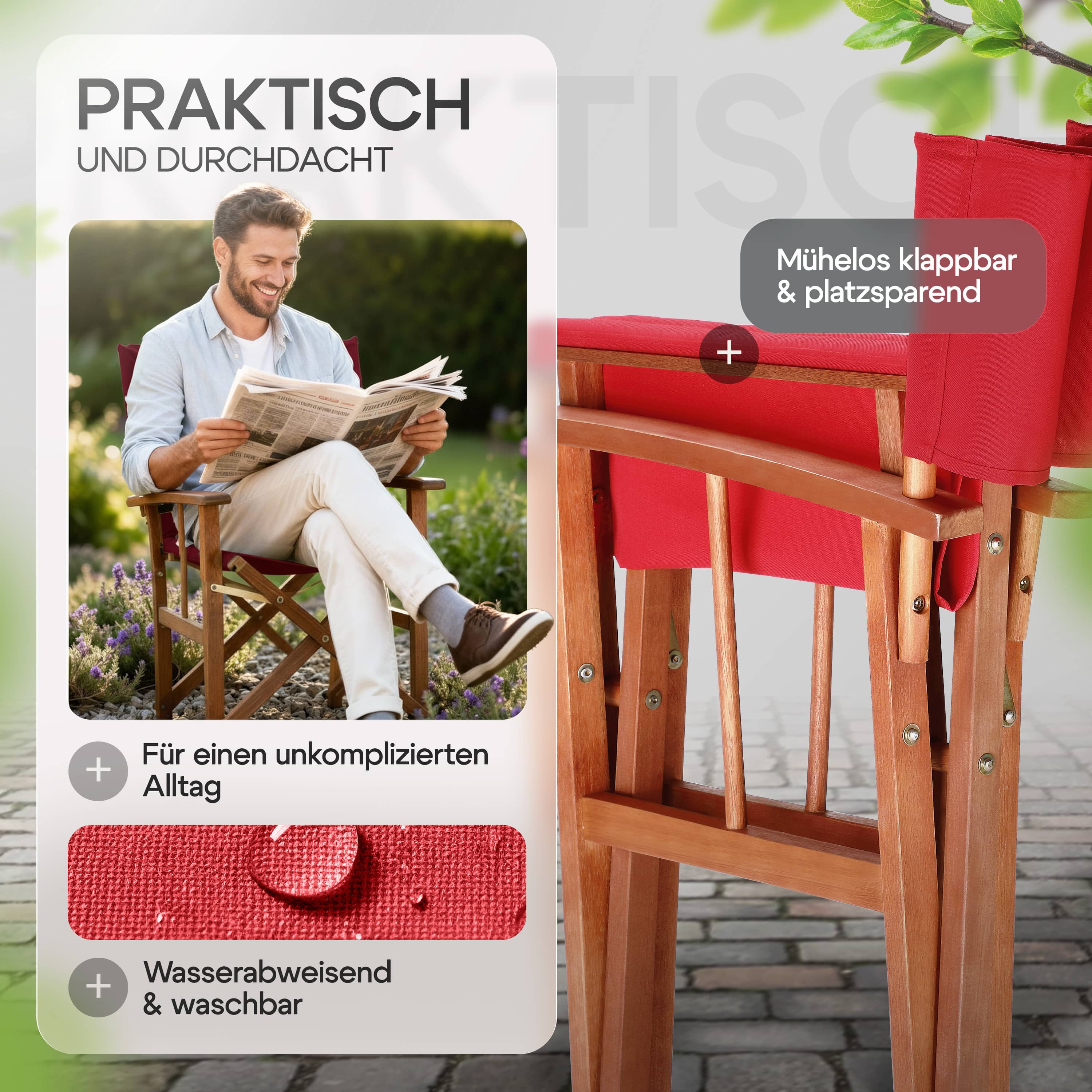 Regisseursstoel\u0020rood\u0020eucalyptushout\u0020FSC\u00AE\u002Dgecertificeerd\u0020Inklapbare\u0020tuinstoel\u0020tot\u0020160\u0020kg