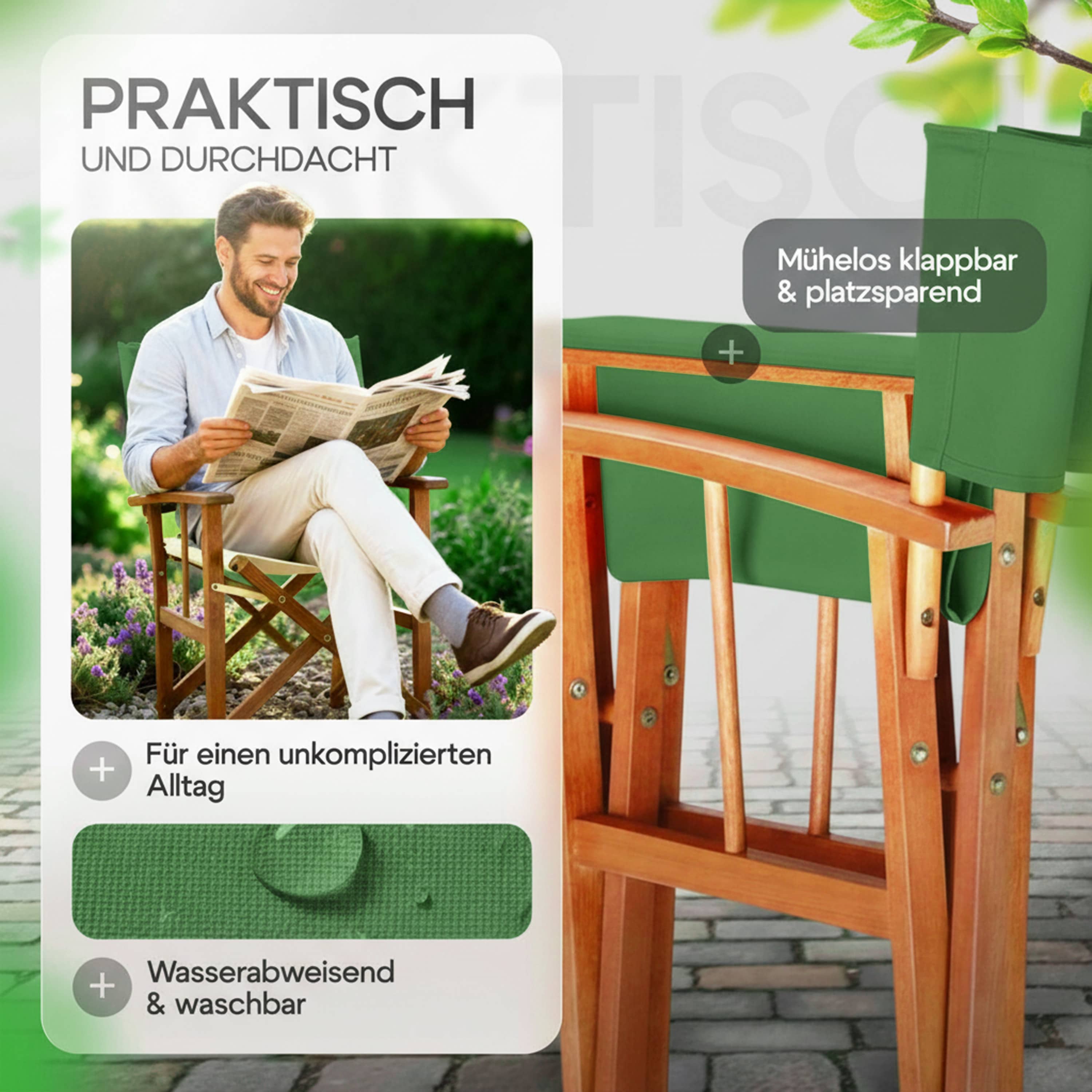 Regisseursstoel\u0020Groen\u0020eucalyptushout\u0020FSC\u00AE\u002Dgecertificeerd\u0020Inklapbare\u0020tuinstoel\u0020tot\u0020160\u0020kg
