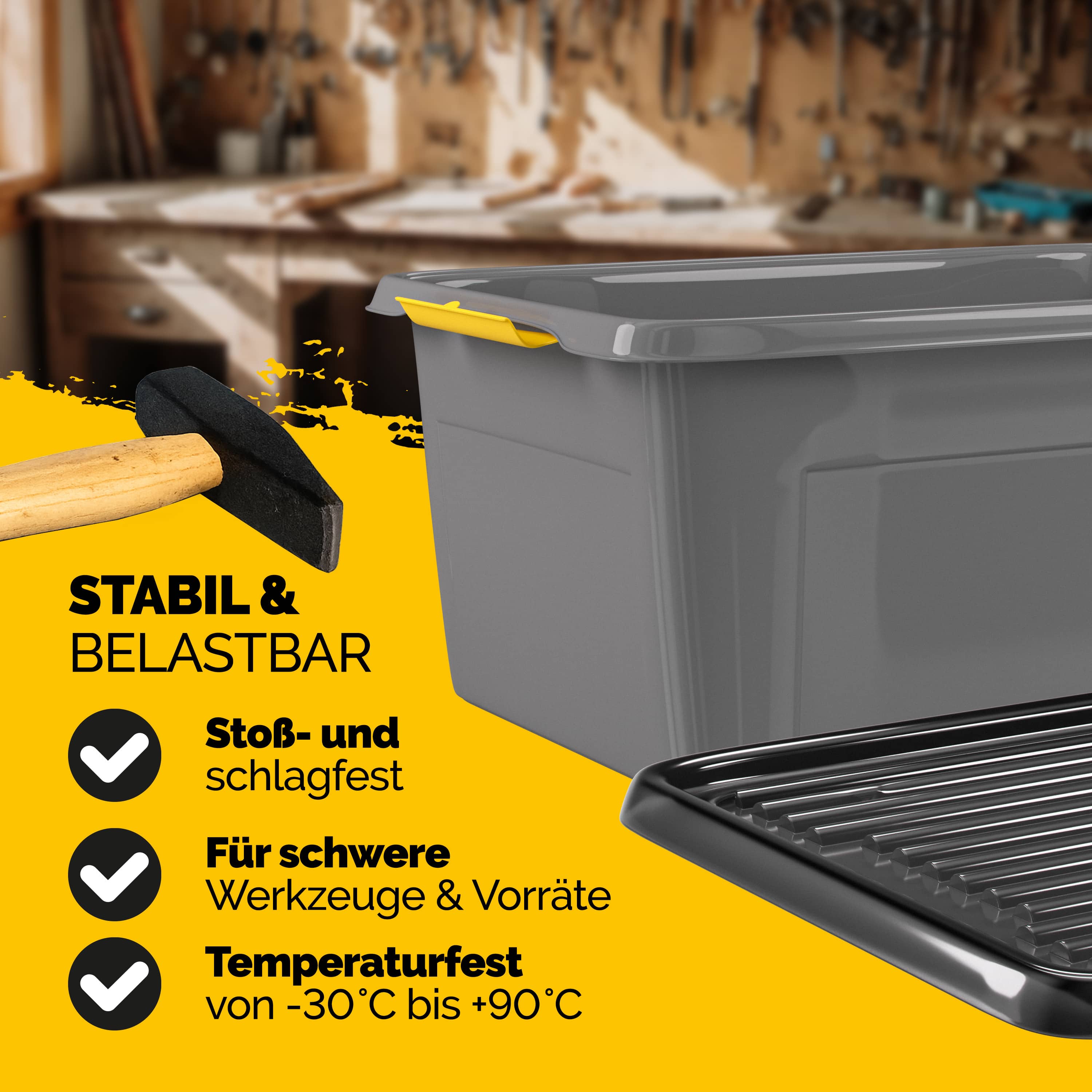 Opbergbox\u0020Grijs\u002FAntraciet\u002058x39x25cm\u0020stapelbaar\u002040L