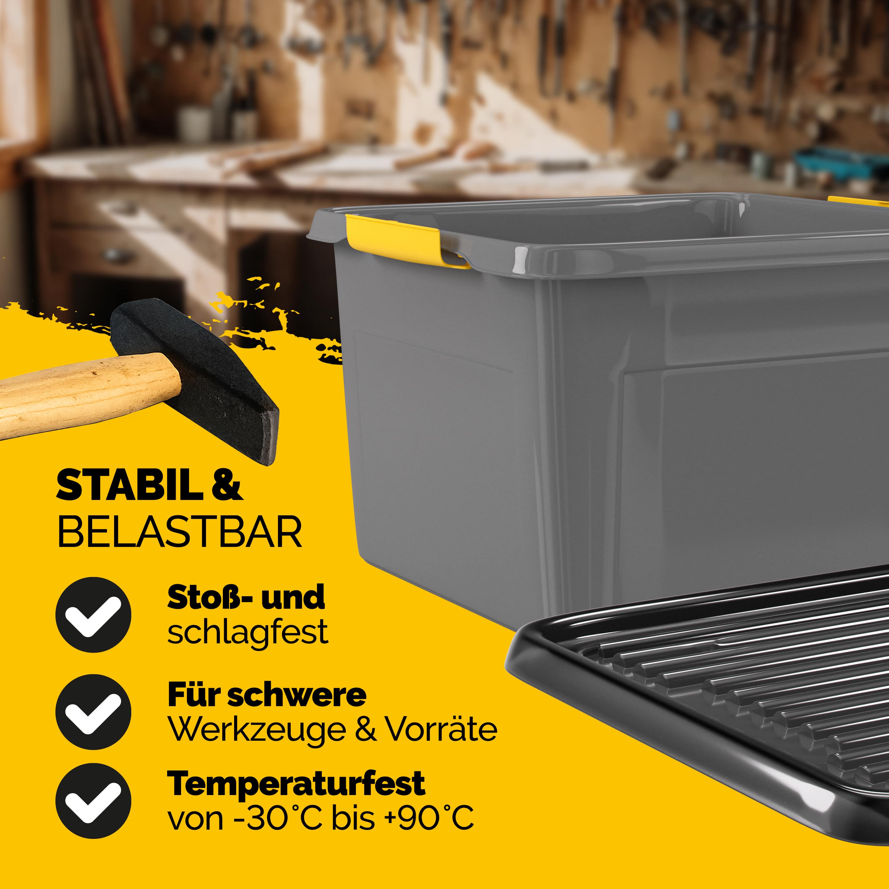 Opbergbox\u0020Grijs\u002FAntraciet\u002039x39x26cm\u0020stapelbaar\u002032L