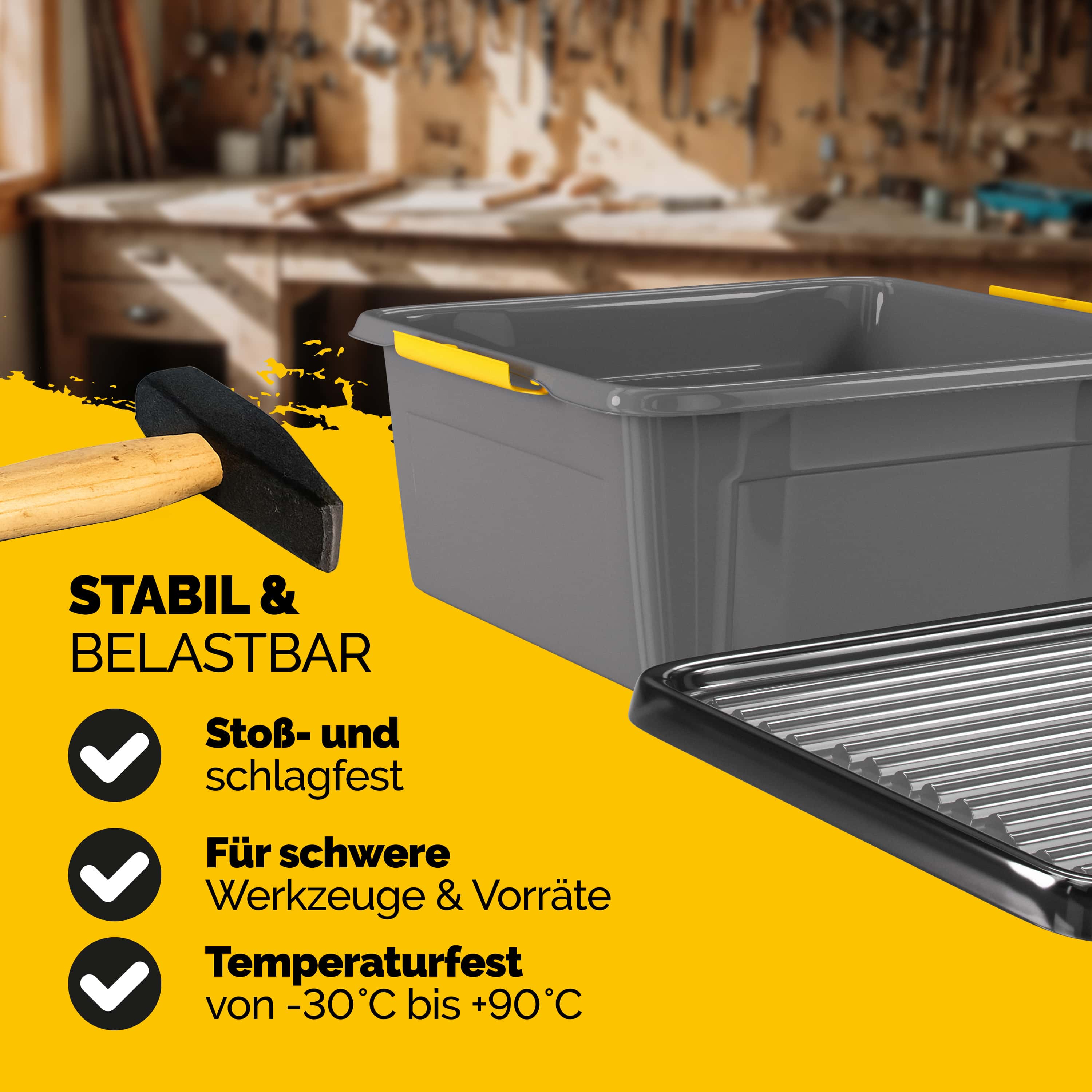 Opbergbox\u0020Grijs\u002FAntraciet\u002039x39x16cm\u0020stapelbaar\u002018L