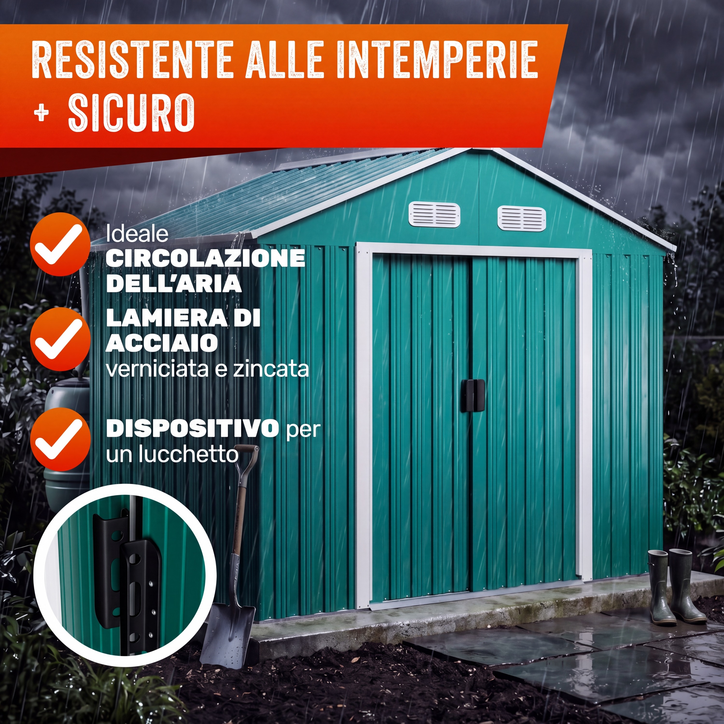 Tuinschuur\u0020Groen\u0020Metaal\u0020200x135x190cm Tuinschuur\u0020Groen\u0020Metaal\u0020200x135x190cm