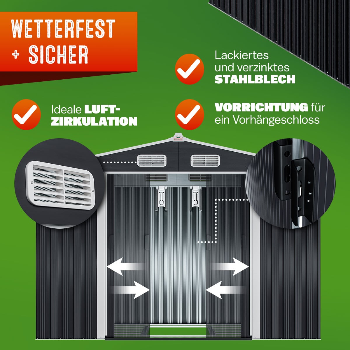 Tuinhuis\u0020Antraciet\u0020Metaal\u0020260x205x180cm