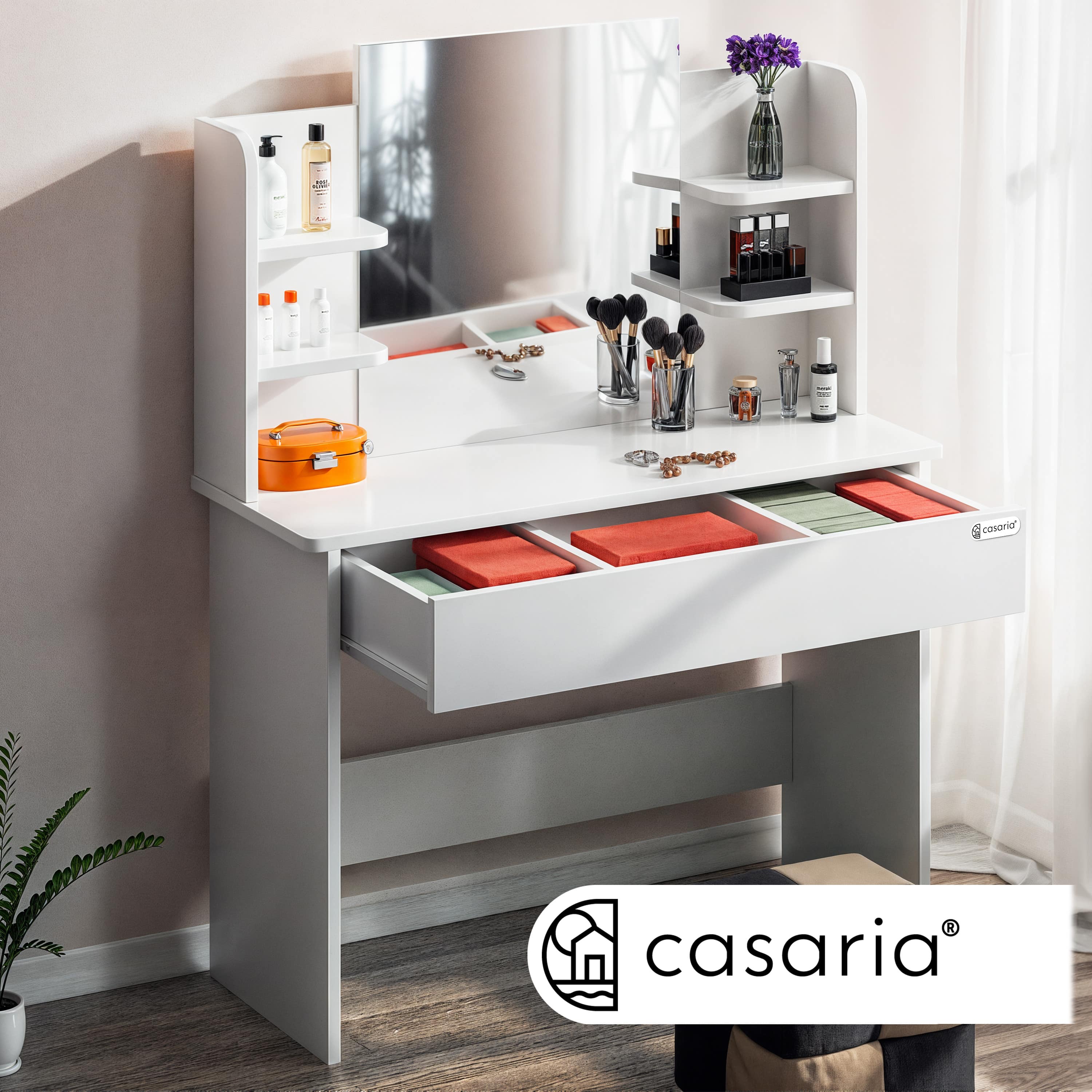 Make\u002Dup\u0020Tafel\u0020Lucia\u0020Wit\u0020140x110x40cm