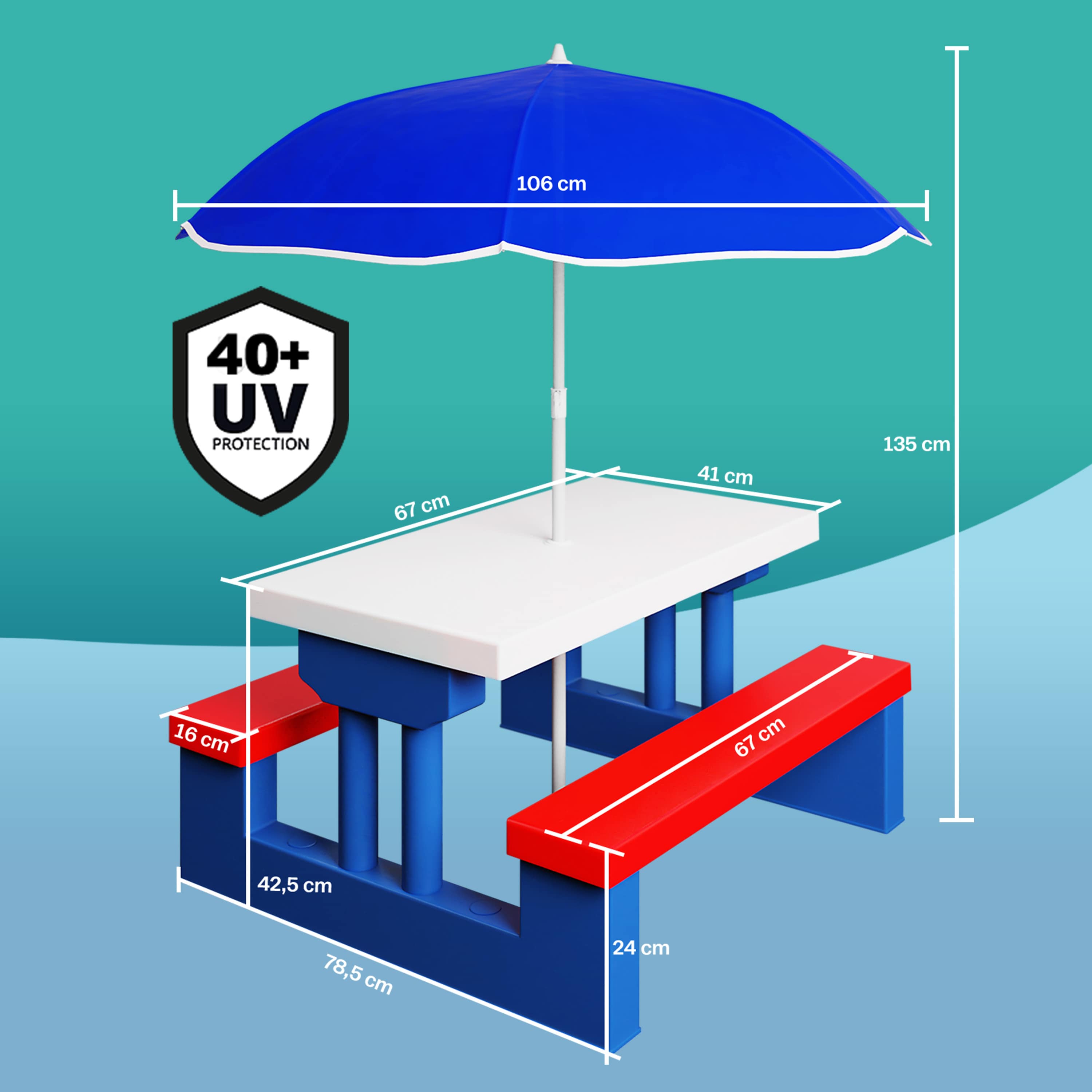 Picknicktafel\u0020voor\u0020Kinderen\u0020Kleurrijk\u0020met\u0020Parasol\u0020Kunststof Picknicktafel\u0020voor\u0020Kinderen\u0020Kleurrijk\u0020met\u0020Parasol\u0020Kunststof