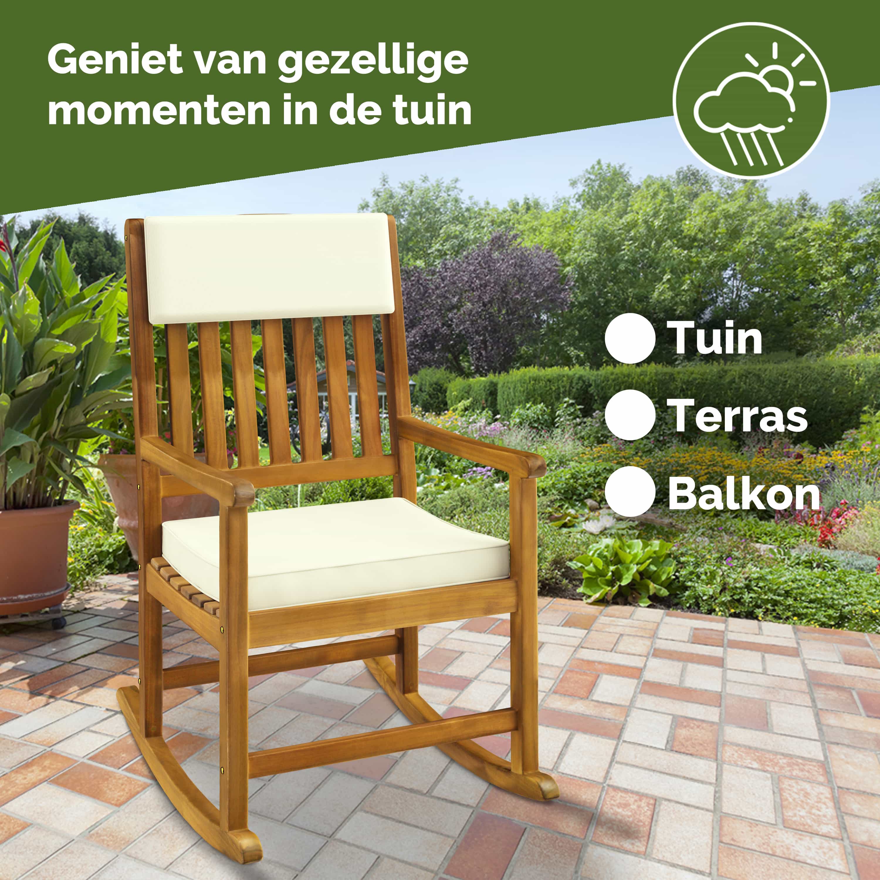 Schommelstoel\u0020Acaciahout\u002054x76x102cm