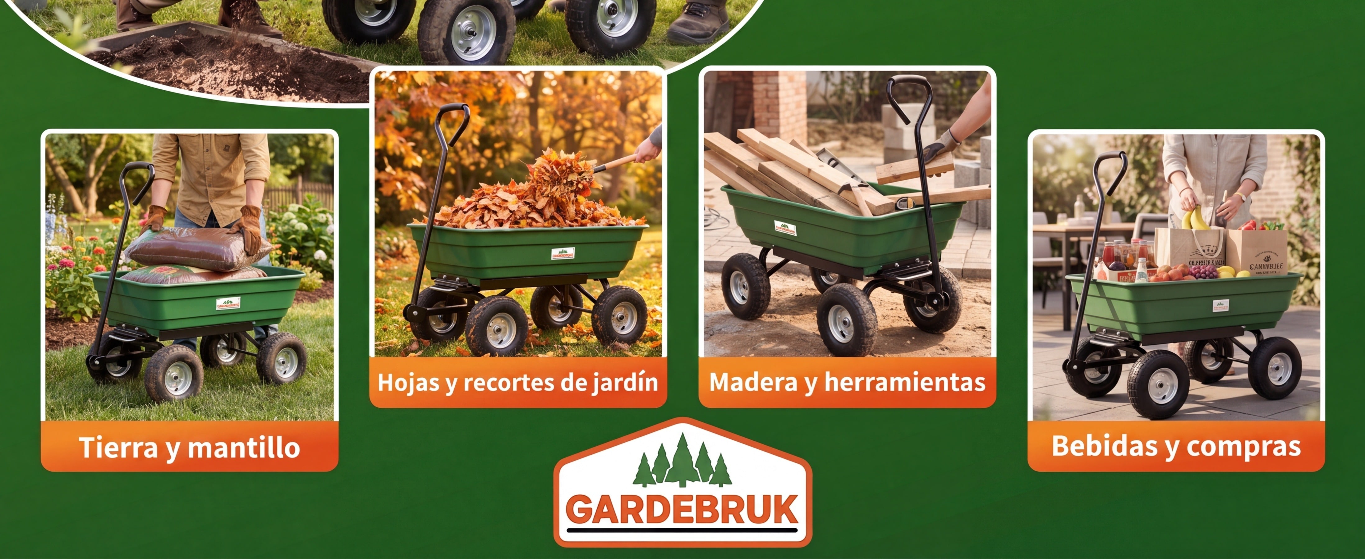 Bolderkar\u0020Groen\u0020Metaal\u0020Kunststof\u0020103x51x92,5cm
