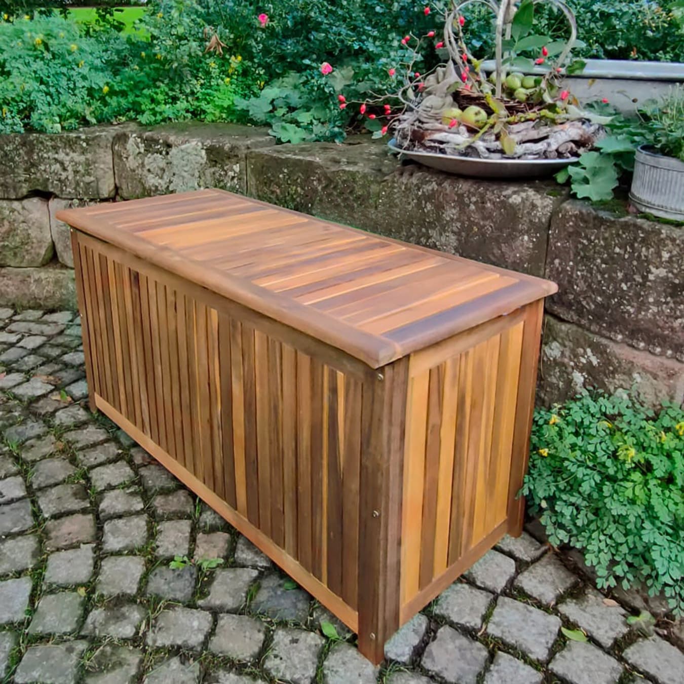 Kussenbox\u0020Acaciahout\u0020115x50x59cm\u0020Binnenvoering\u0020205L