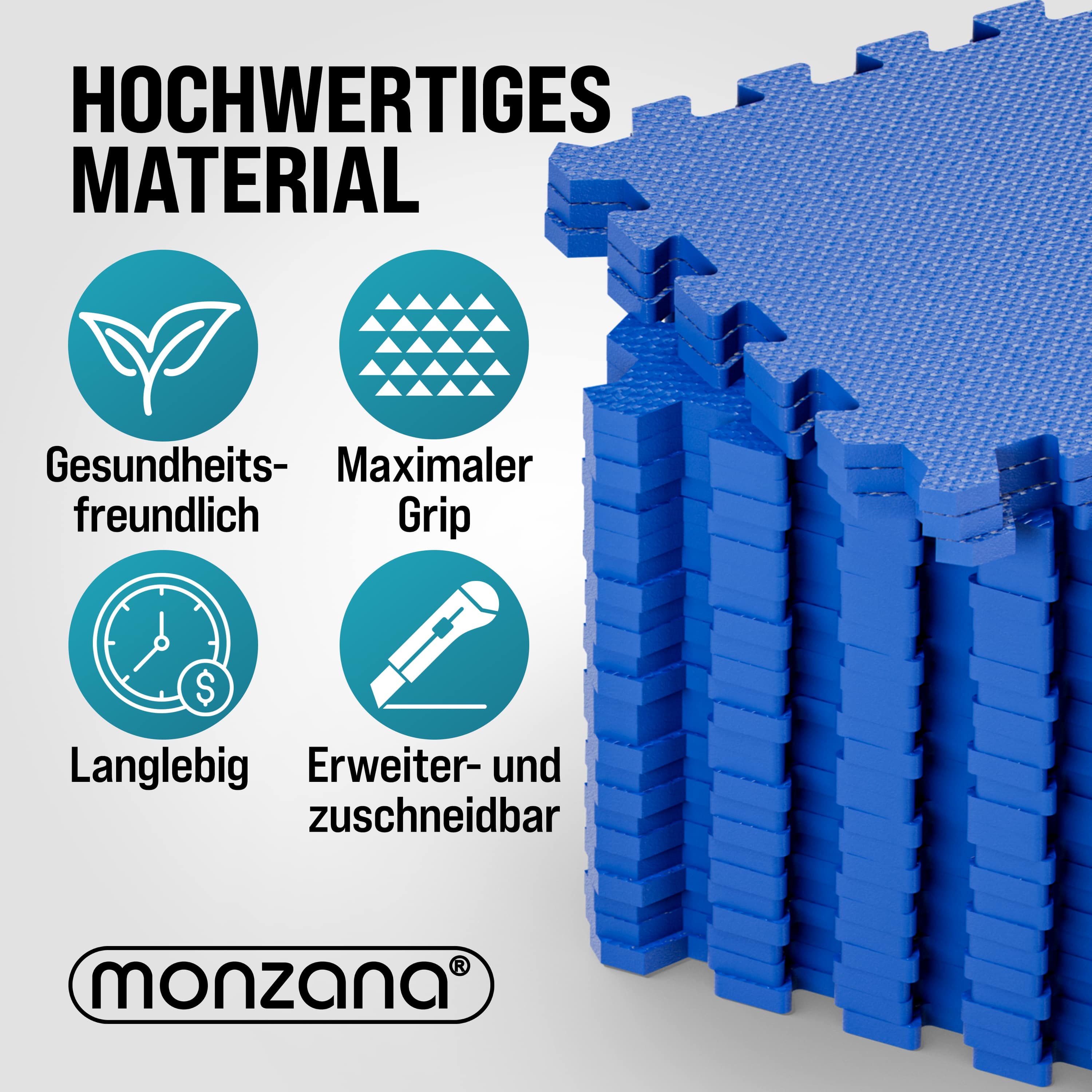Puzzelmat\u0020Set\u0020van\u00208\u0020Blauw\u0020EVA\u002DSchuim\u002045x45x1cm