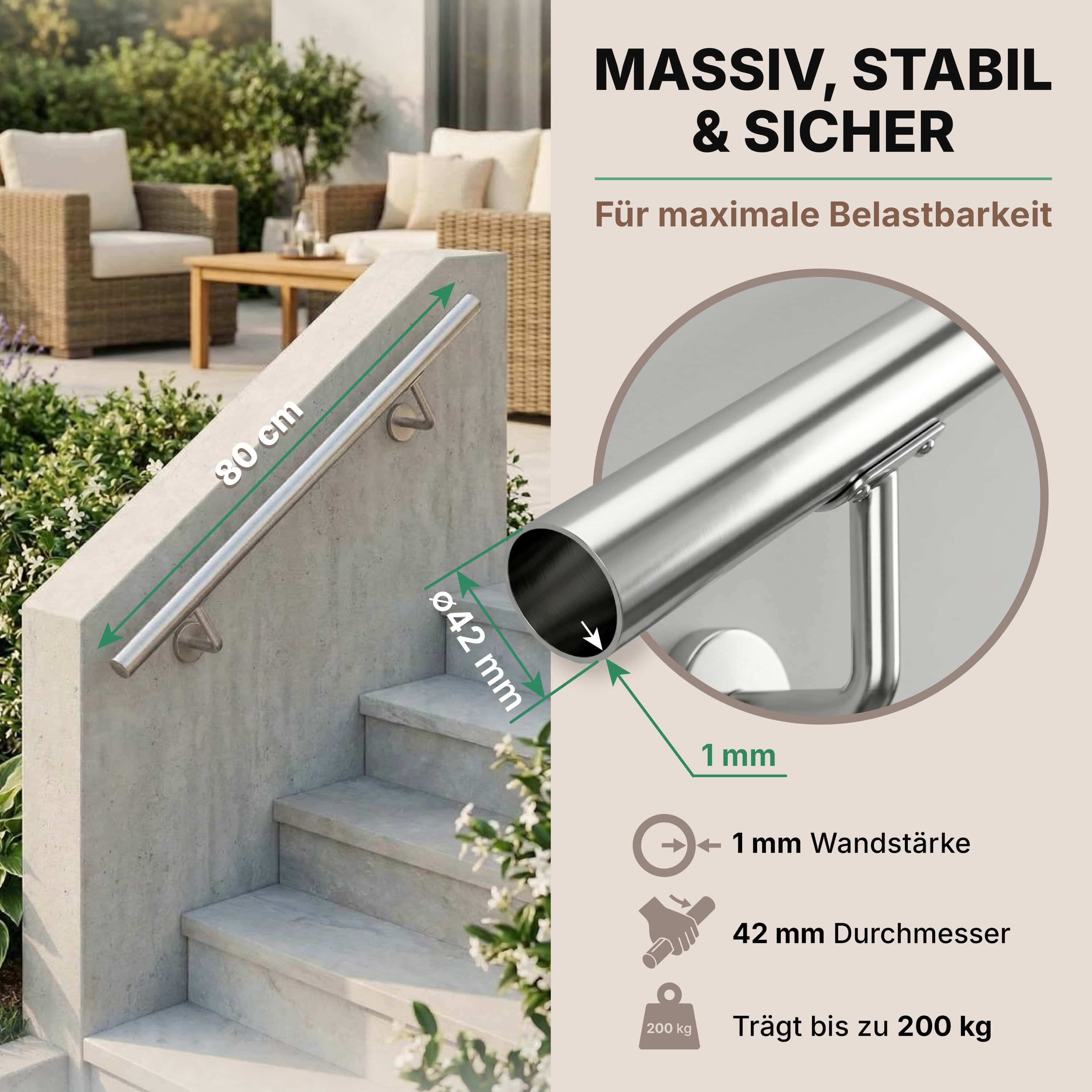 Trapleuning\u0020Zilver\u0020Roestvrij\u0020Staal\u002080x4,2cm Trapleuning\u0020Zilver\u0020Roestvrij\u0020Staal\u002080x4,2cm