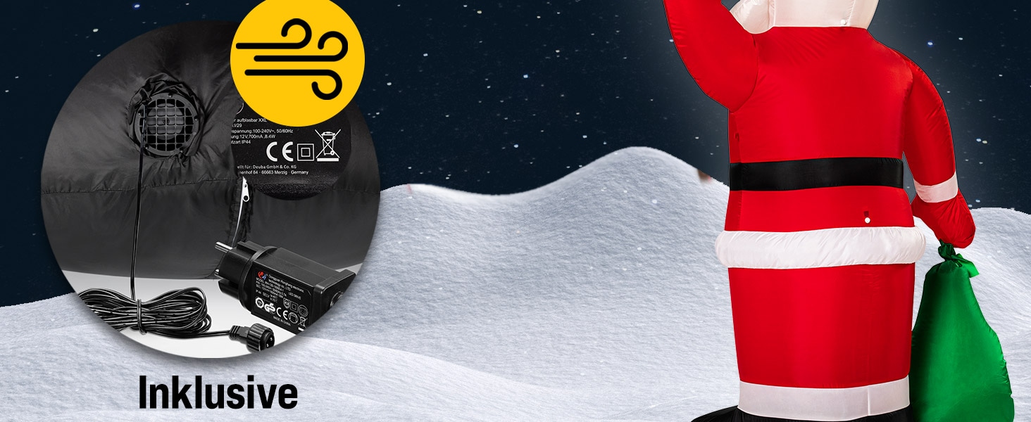 Opblaasbare\u0020Kerstman\u0020Polyester\u0020180x120cm\u00206\u0020LED\u00B4s