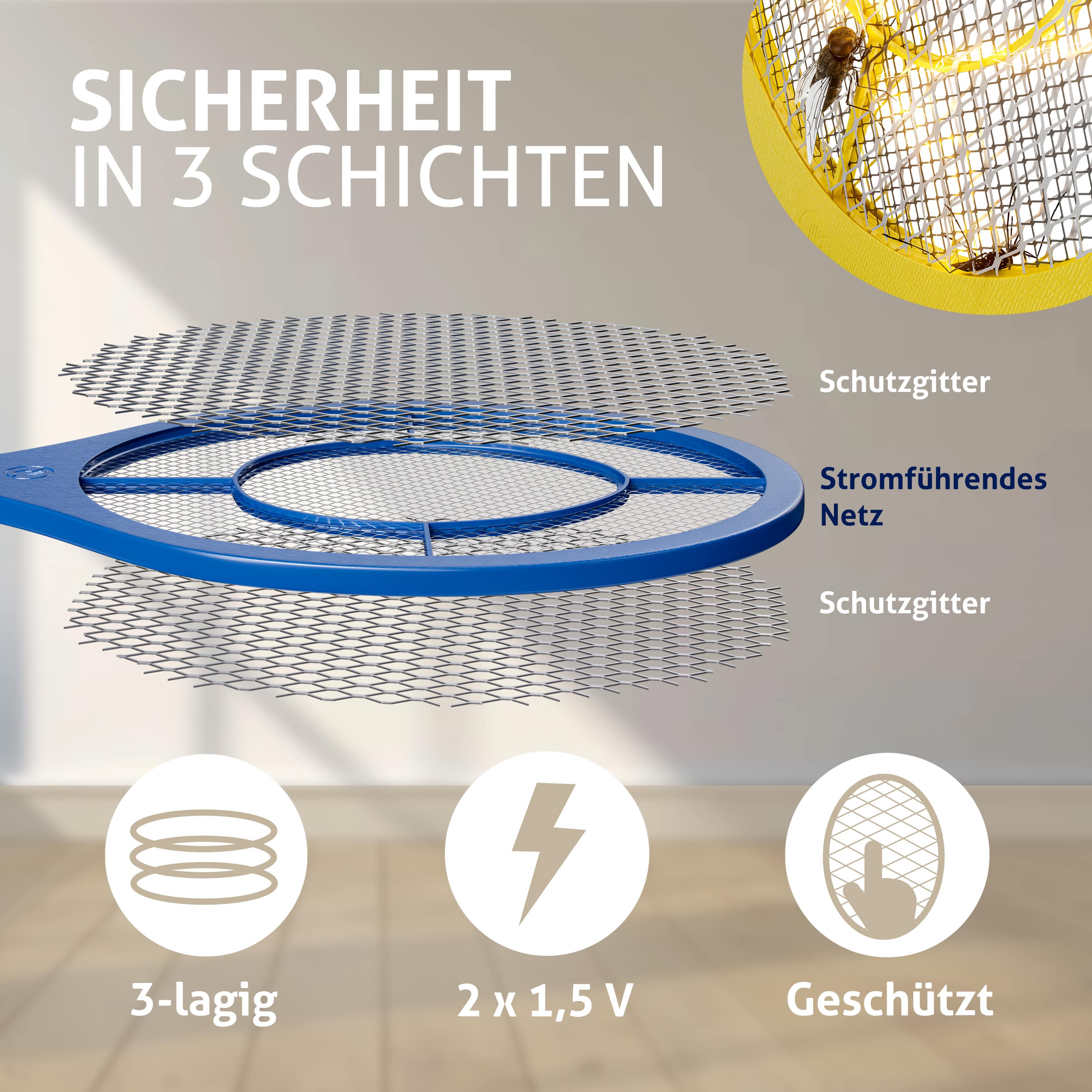Elektrische\u0020Vliegenmepper\u0020Set\u0020van\u00203\u0020Gekleurde
