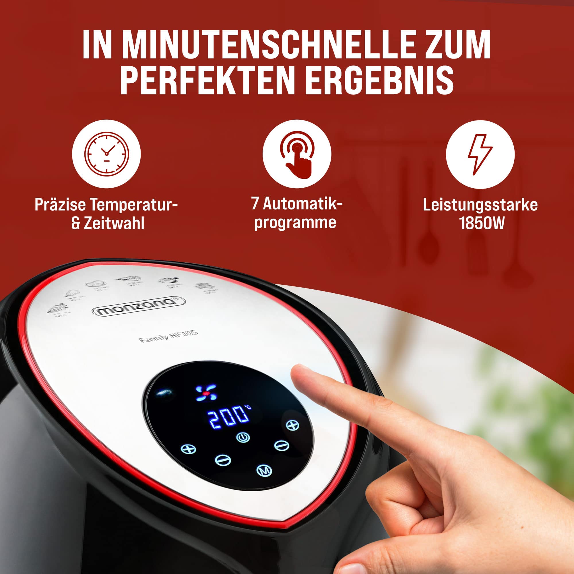 Heteluchtfriteuse\u00209in1\u0020Zwart\u00201850W