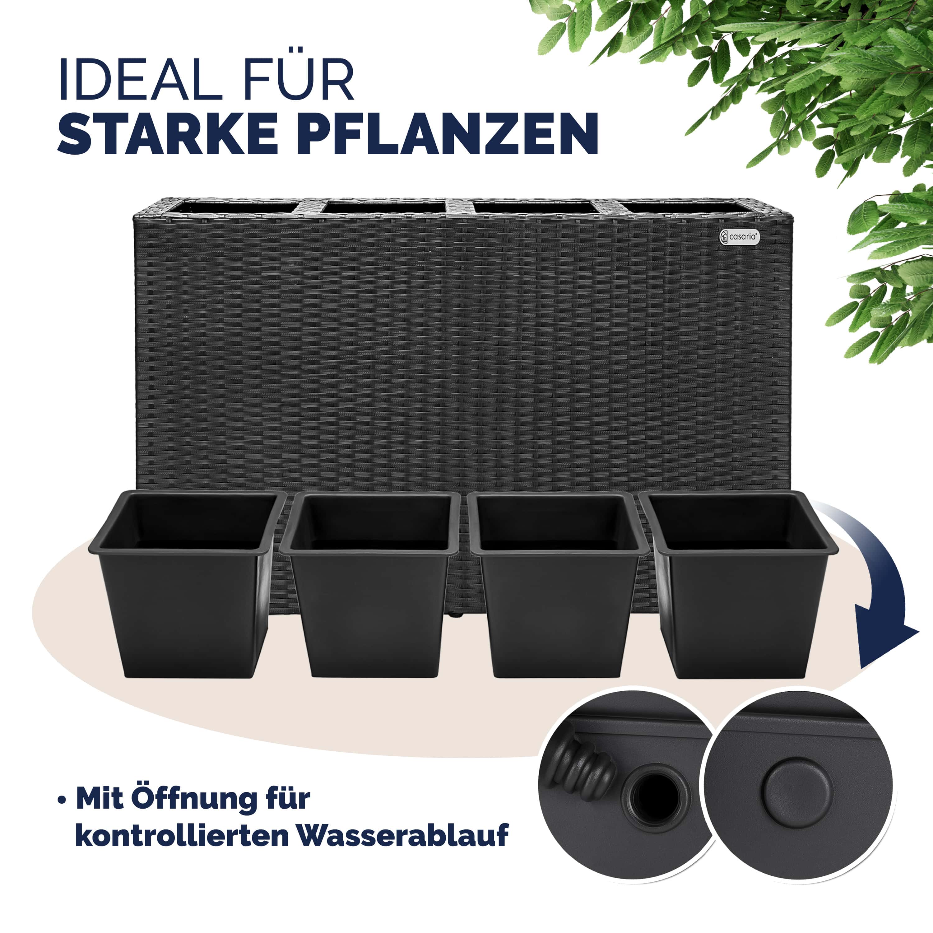 Polyrattan\u0020Bloempot\u0020Zwart\u002095x27x60cm Polyrattan\u0020Bloempot\u0020Zwart\u002095x27x60cm