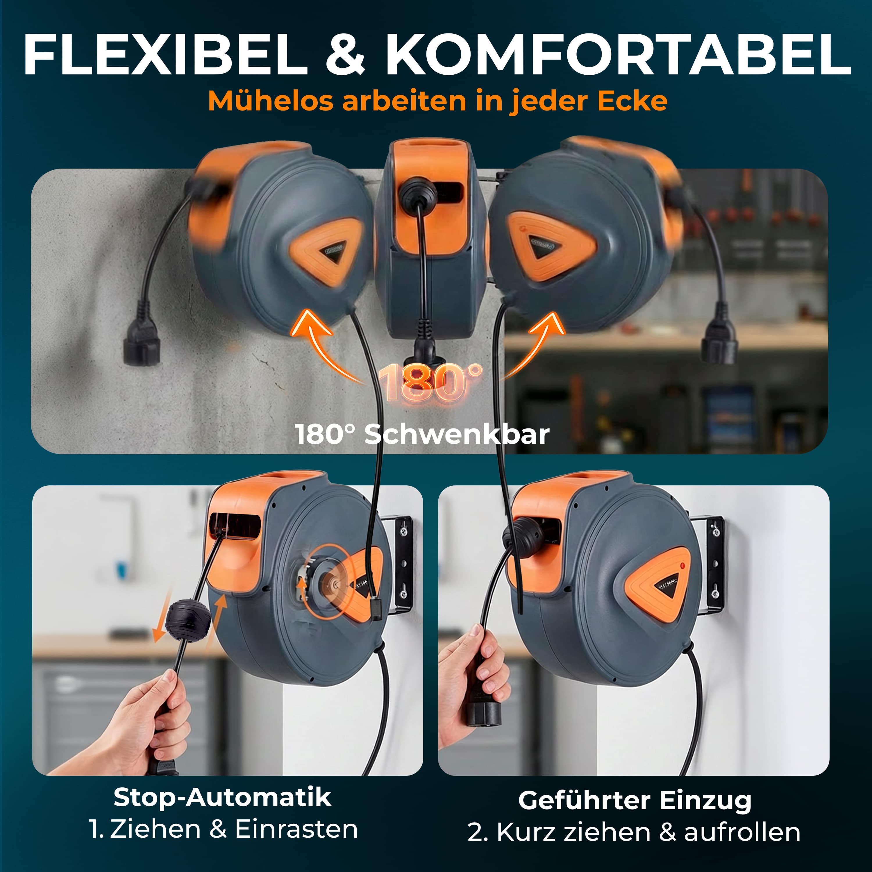 Kabelhaspel\u0020Automatisch\u002020m\u0020\u002B\u00201,5m\u0020Aansluitkabel