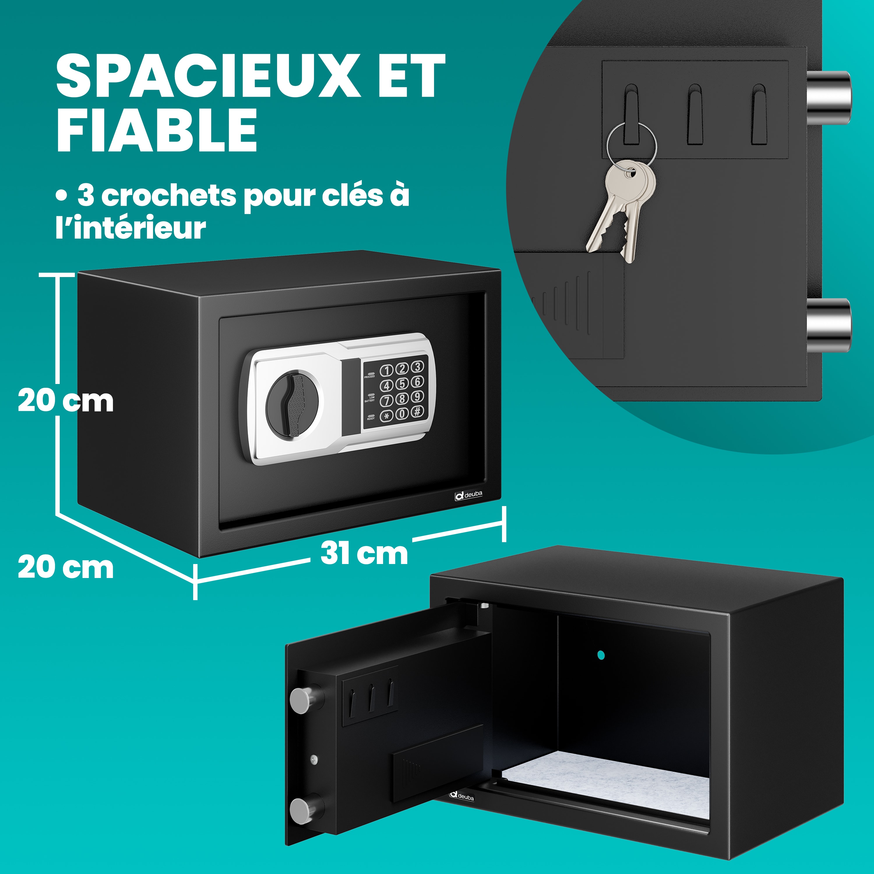 Elektrische\u0020Kluis\u002031x20x20cm\u0020incl\u0020Batterijen