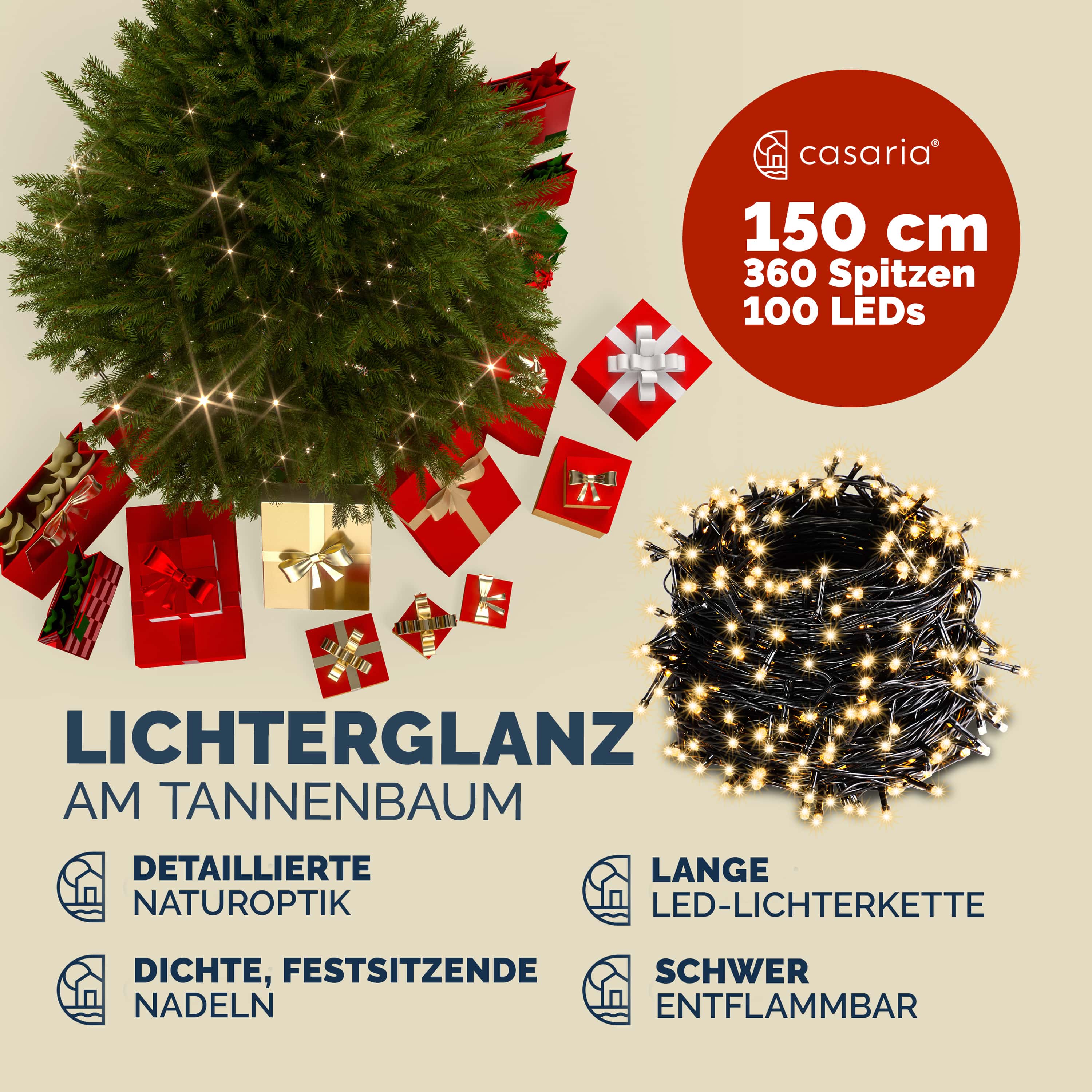 Kunstkerstboom\u0020150cm\u0020met\u0020Verlichting