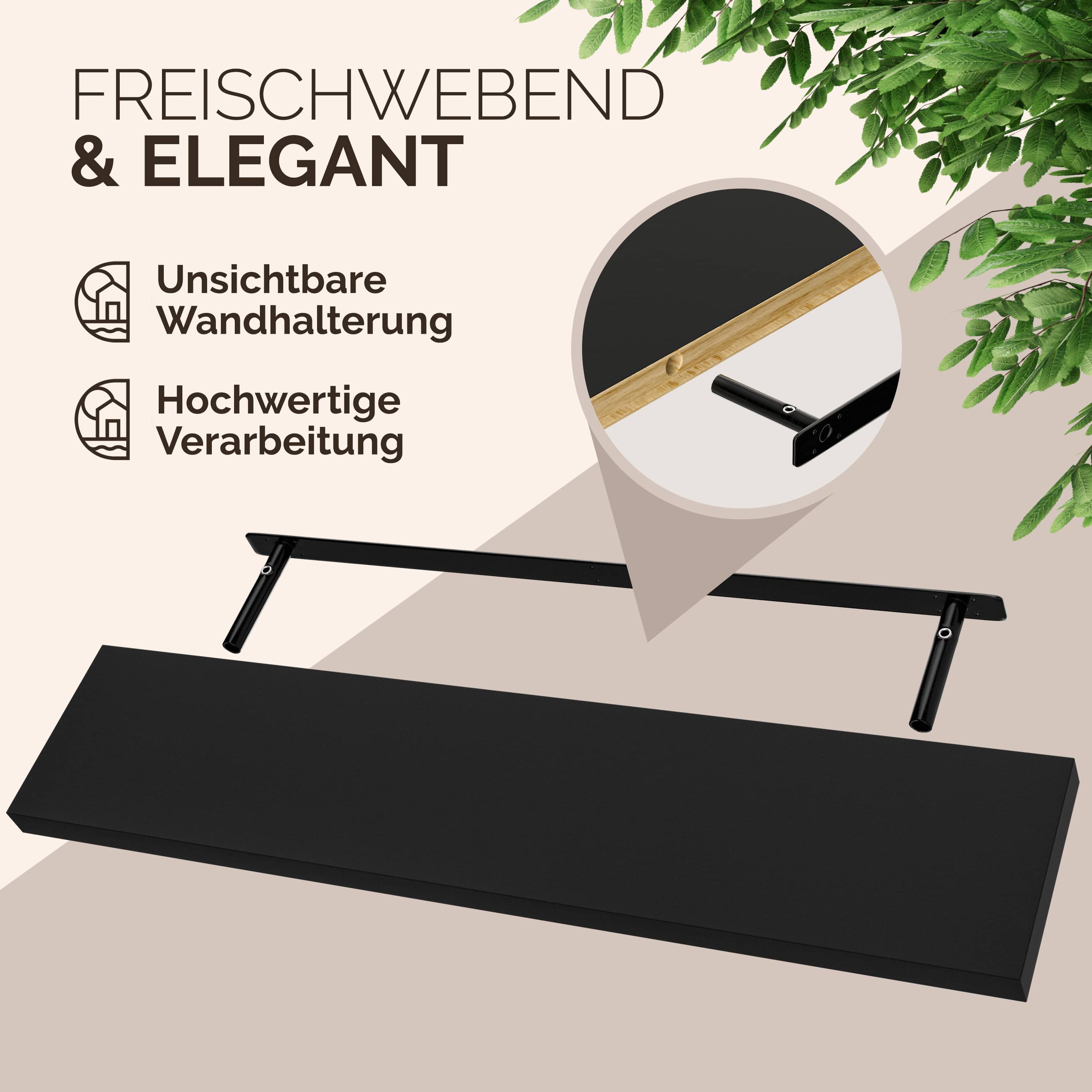 Wandplank\u0020Zwevend\u0020Mat\u0020Zwart\u0020MDF\u0020110x23x3,8cm