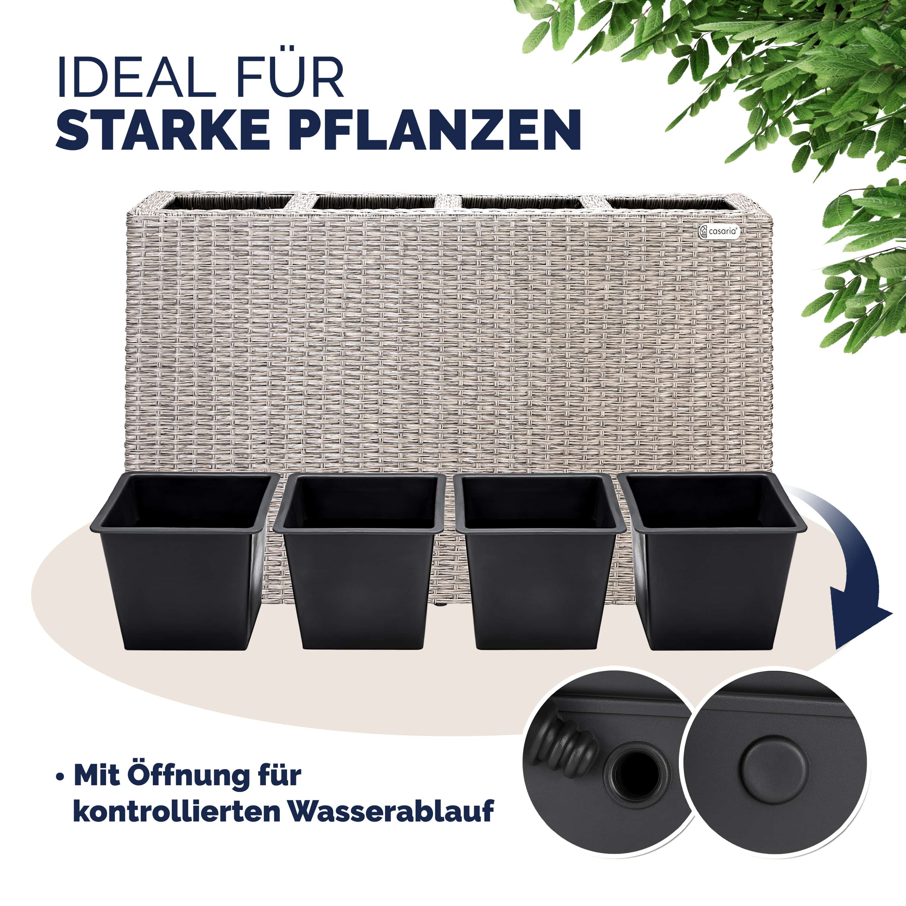Polyrattan\u0020Bloembak\u0020Creme\u002095x27x60cm Polyrattan\u0020Bloembak\u0020Creme\u002095x27x60cm