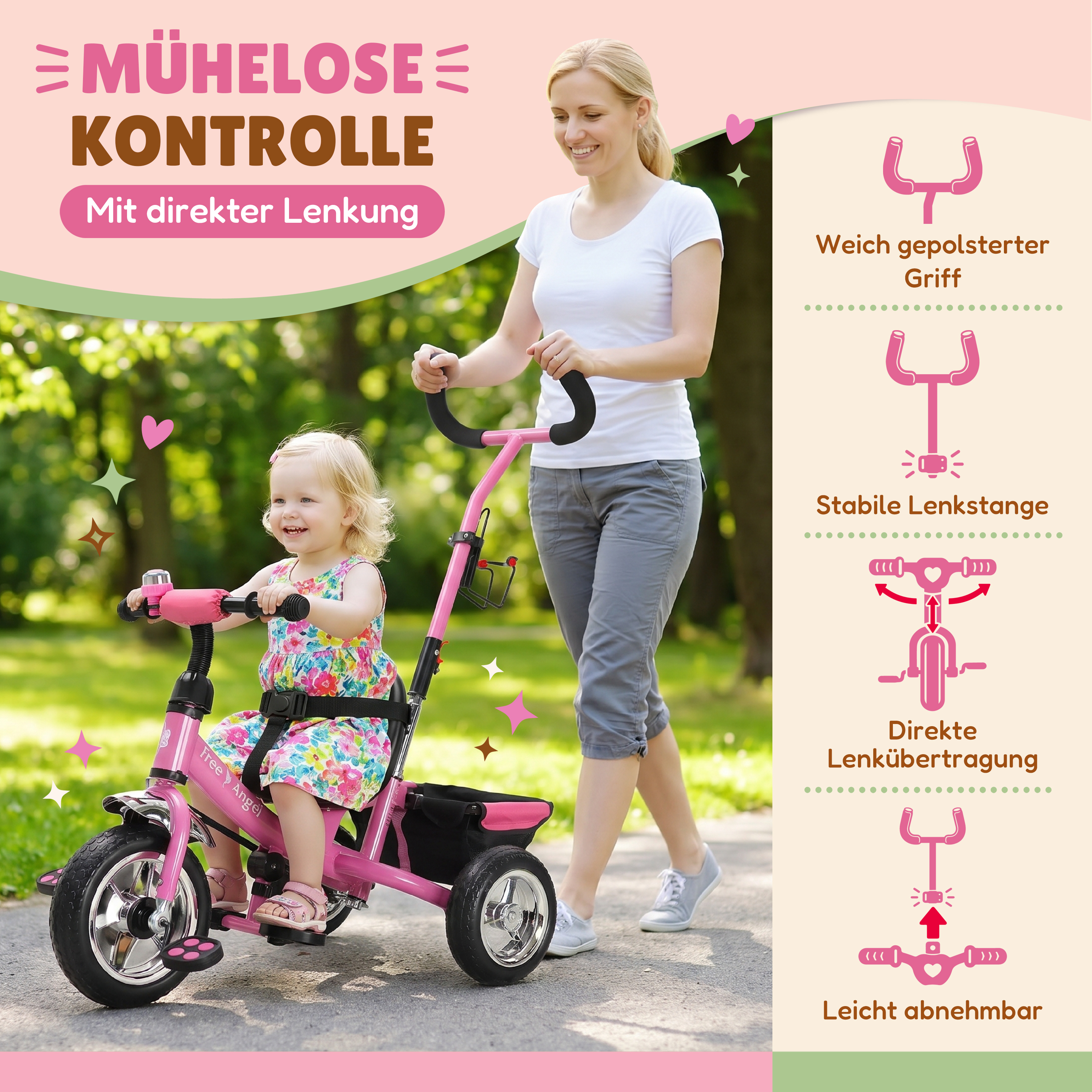 Kinderdriewieler\u0020Free\u0020Angel\u0020Metaal\u0020Roze Kinderdriewieler\u0020Free\u0020Angel\u0020Metaal\u0020Roze