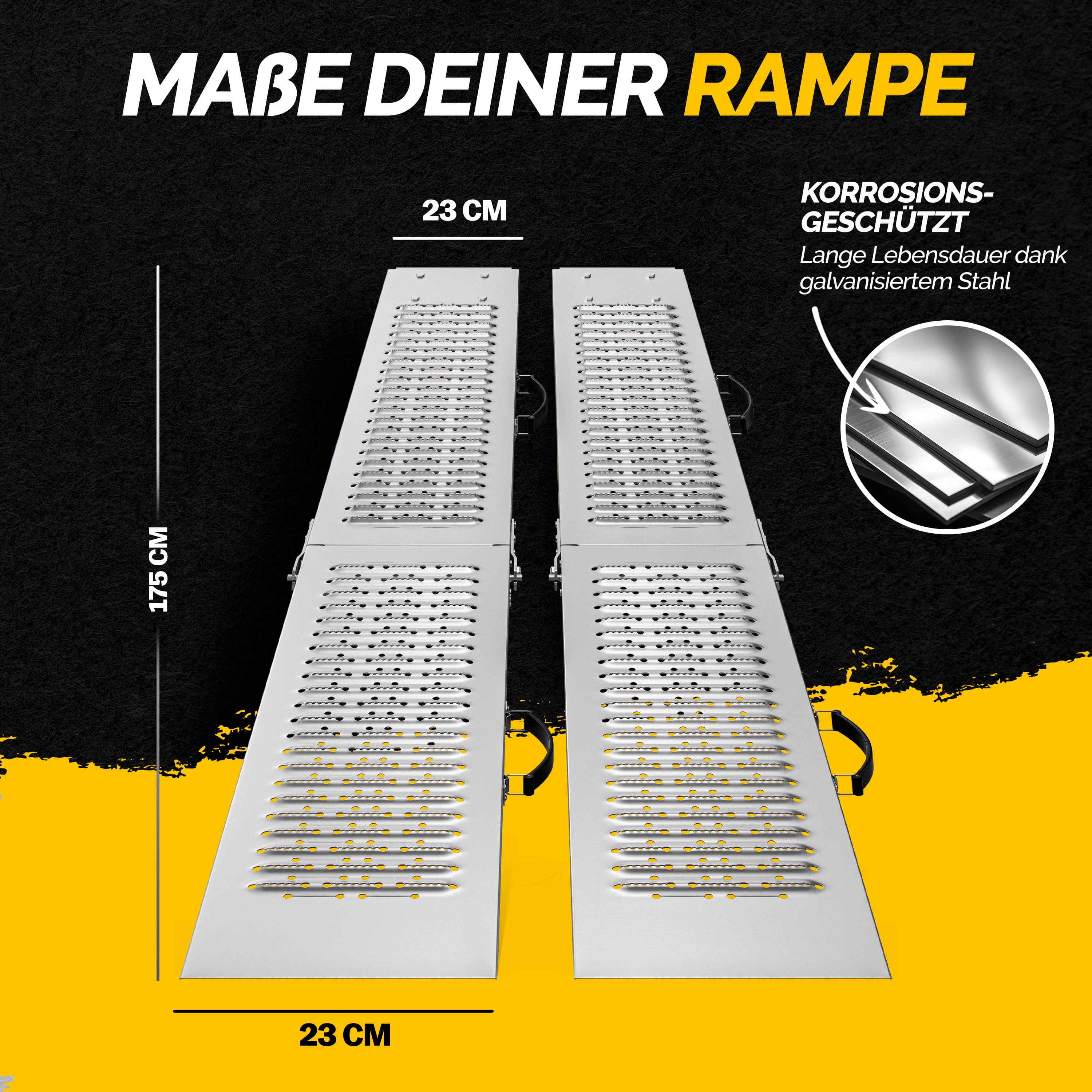 Oprijplaat\u0020Set\u0020van\u00202\u0020max\u0020400kg\u0020Antislip\u0020Inklapbaar