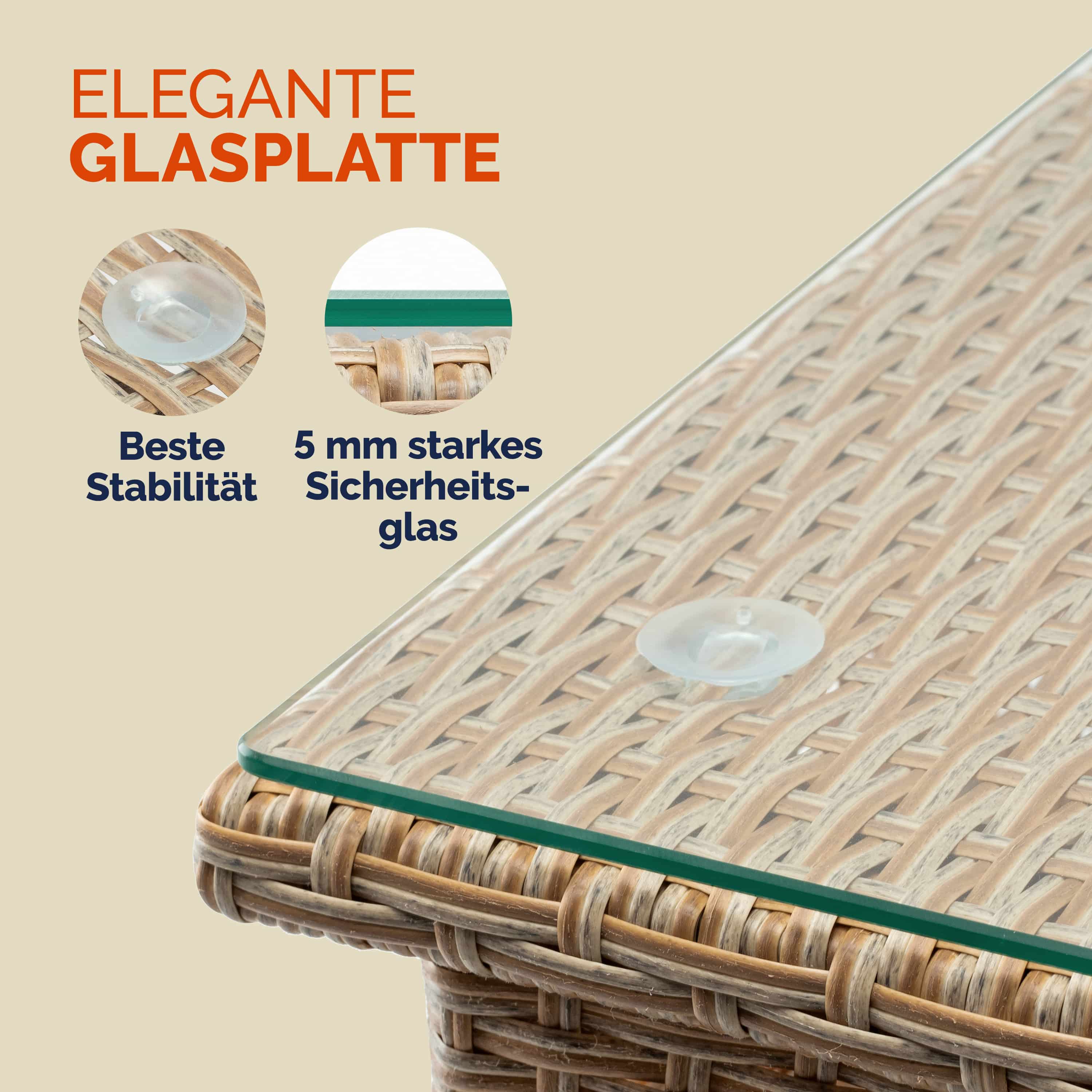 Polyrotan\u0020Bijzettafel\u0020Grijs\u002DBeige\u002050x50x45cm Polyrotan\u0020Bijzettafel\u0020Grijs\u002DBeige\u002050x50x45cm