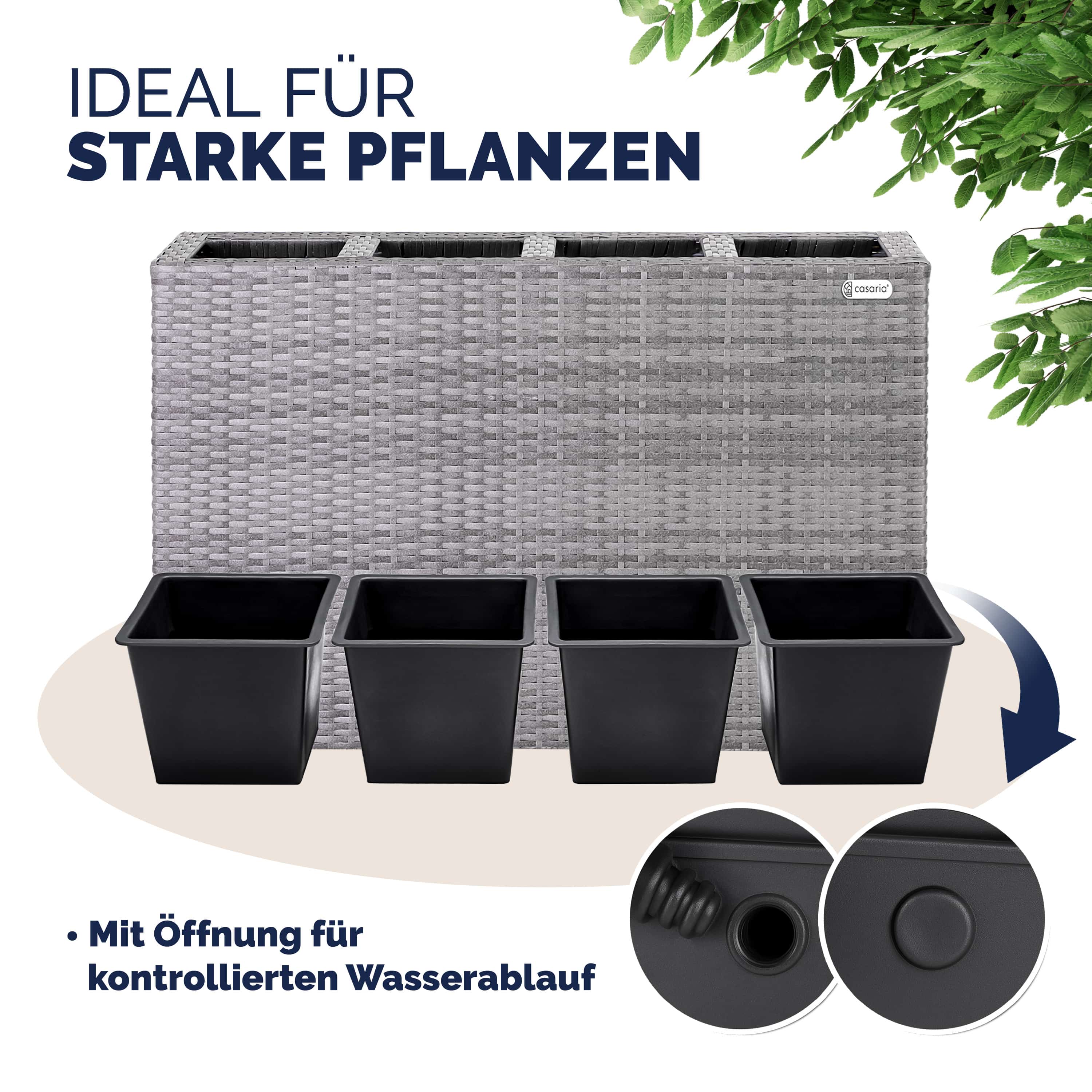 Hoge\u0020Plantenbak\u0020Grijs\u0020Kunststof\u002095x27x60cm Hoge\u0020Plantenbak\u0020Grijs\u0020Kunststof\u002095x27x60cm