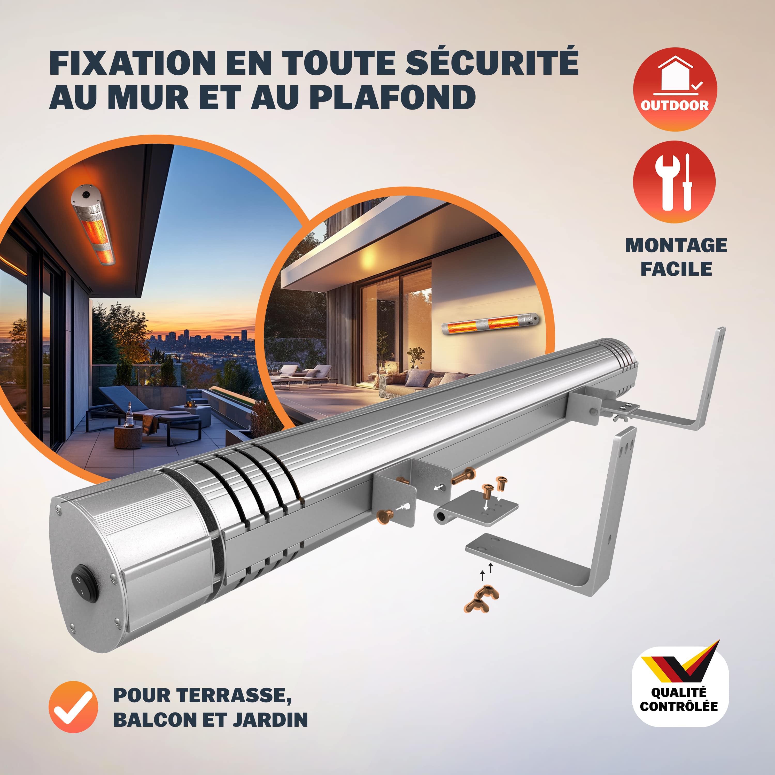 Terrasverwarmer\u0020MZH3000\u0020Zilver\u00203000W Terrasverwarmer\u0020MZH3000\u0020Zilver\u00203000W