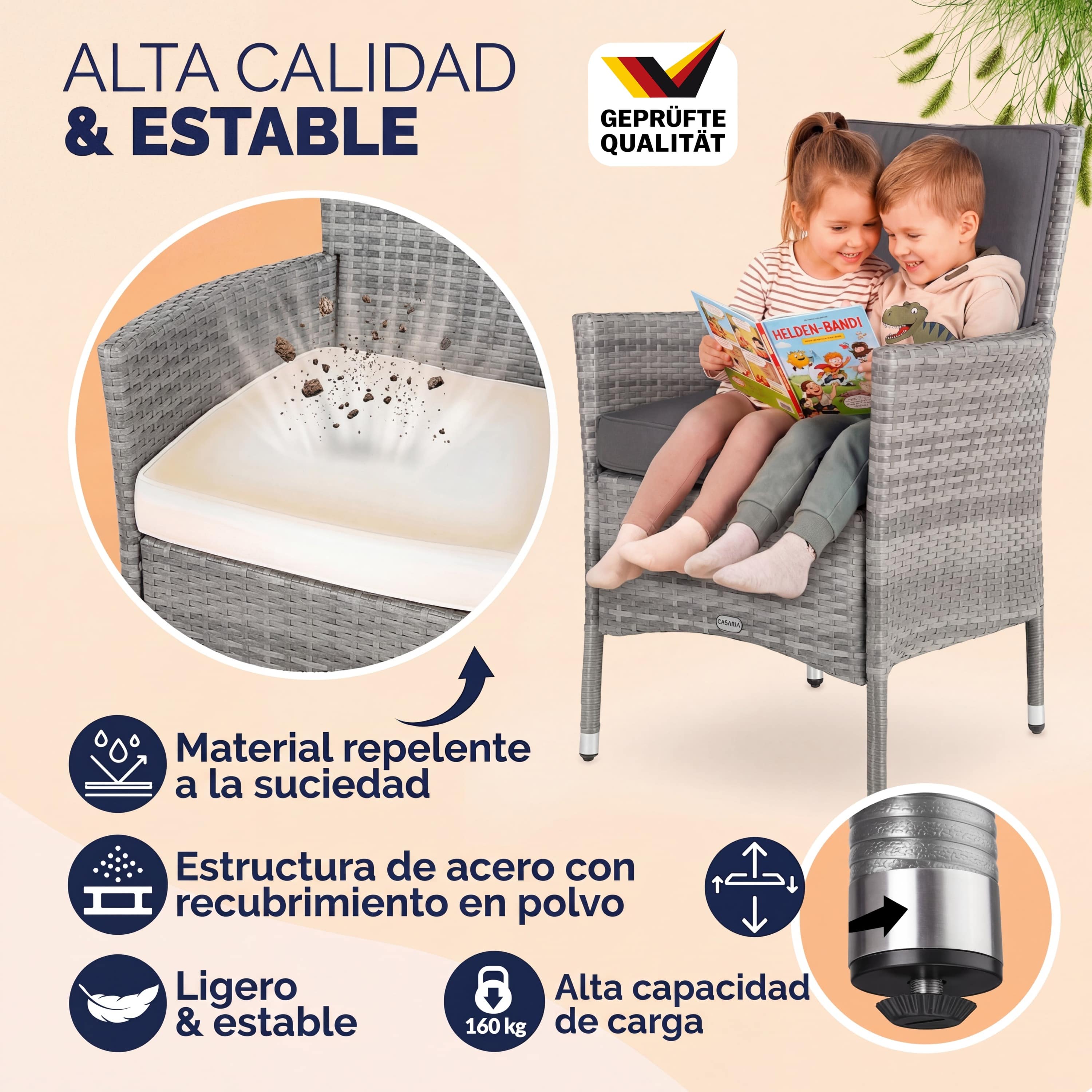 Polyrotan\u0020Tuinstoelen\u00202\u0020Stuks\u0020Grijs\u0020stapelbaar