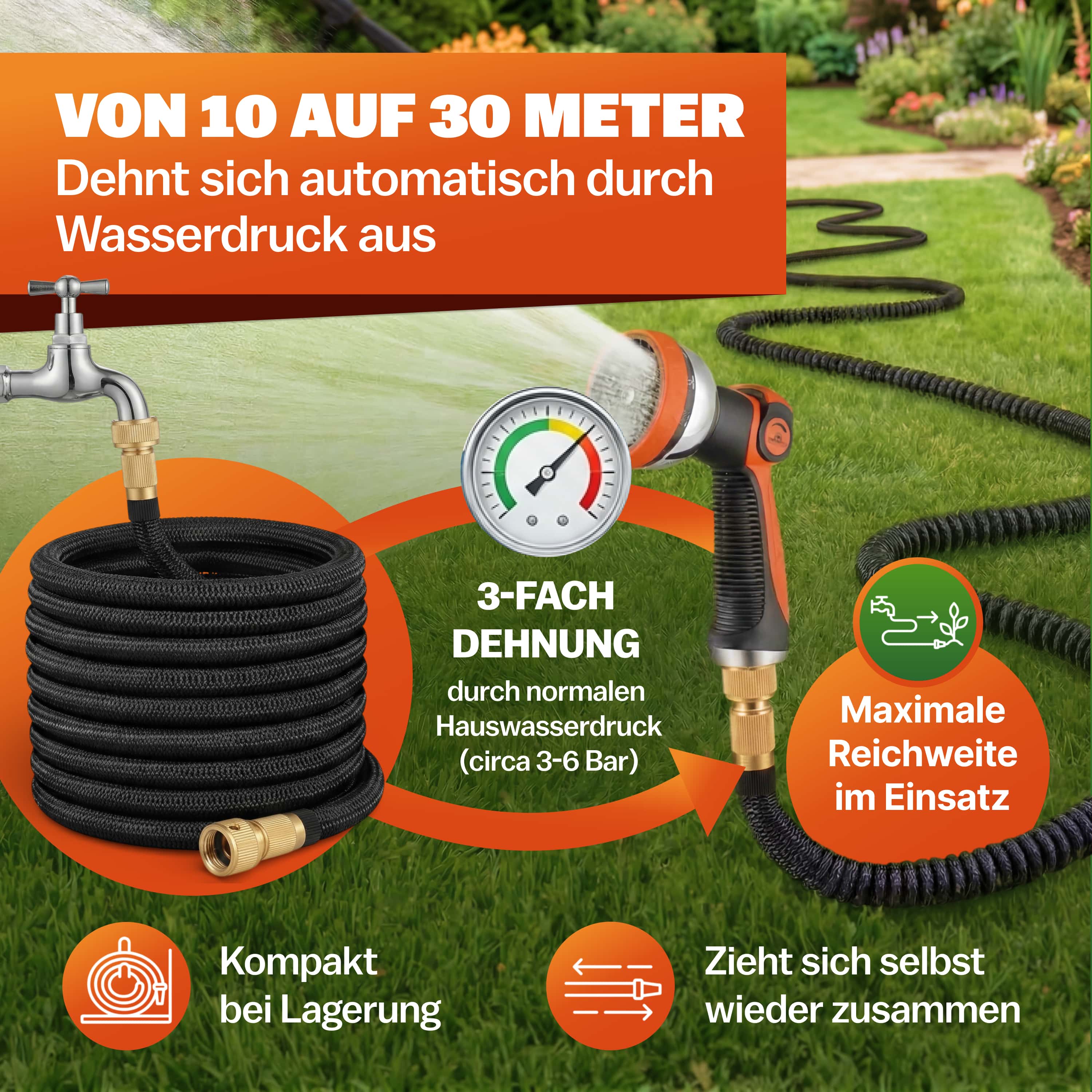 Tuinslang\u0020Flexibel\u0020Zwart\u002030m Tuinslang\u0020Flexibel\u0020Zwart\u002030m