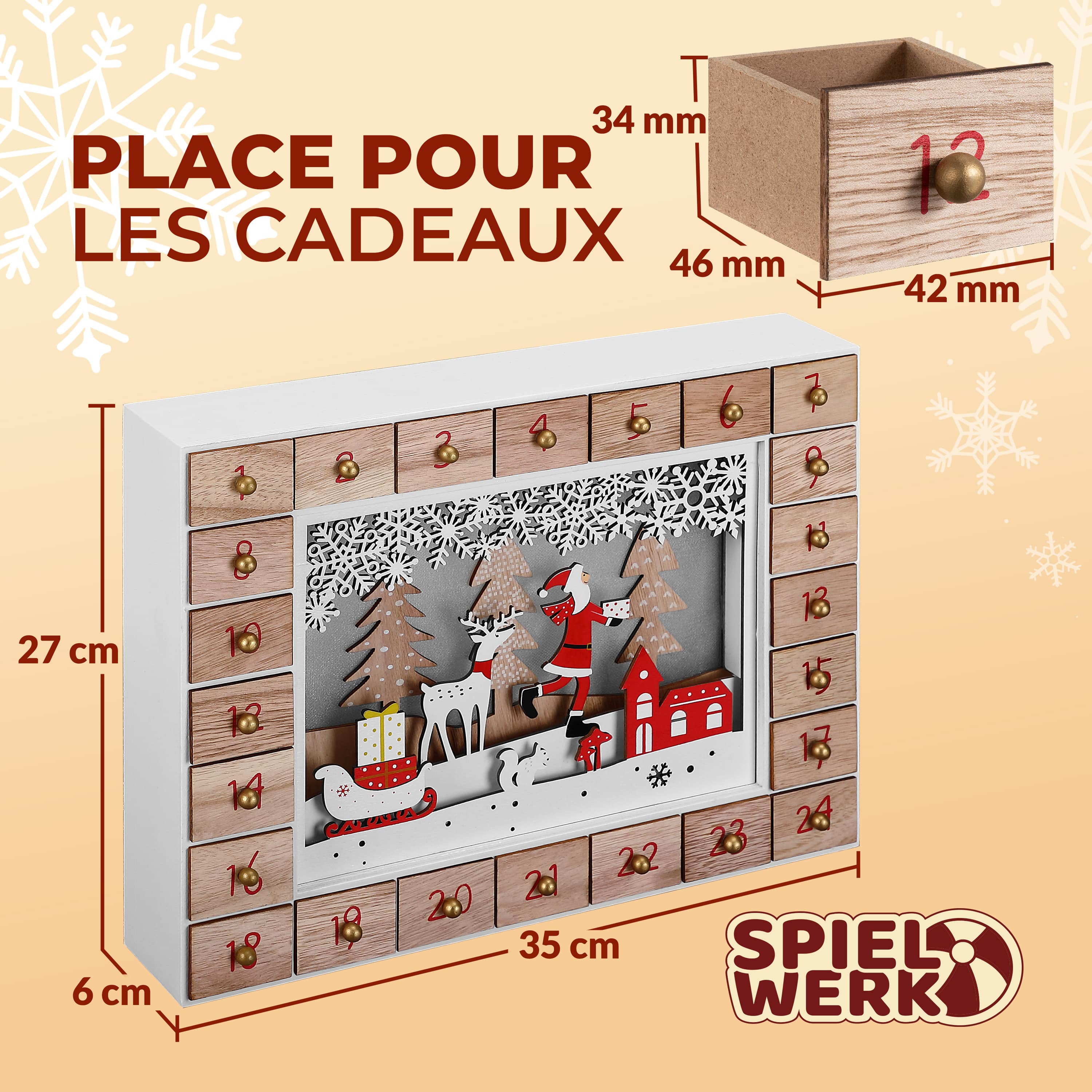 Adventskalender\u0020Kerstman\u0020Hout\u0020LED Adventskalender\u0020Kerstman\u0020Hout\u0020LED