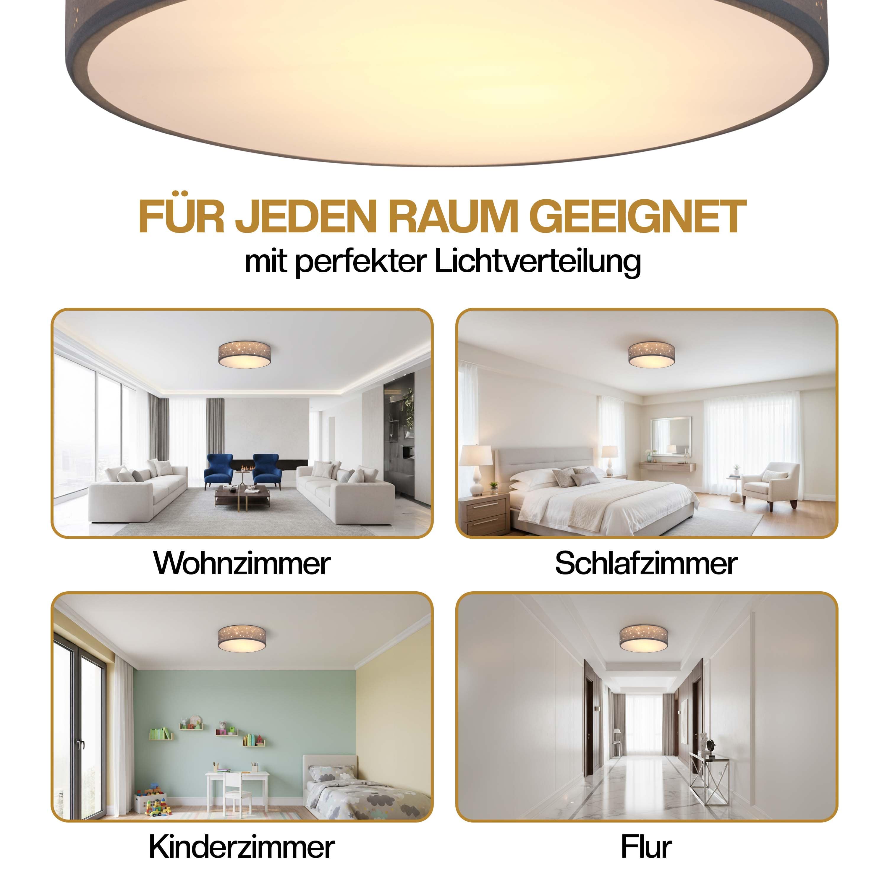 Plafondlamp\u0020Grijs\u0020Stof\u0020\u00F838cm