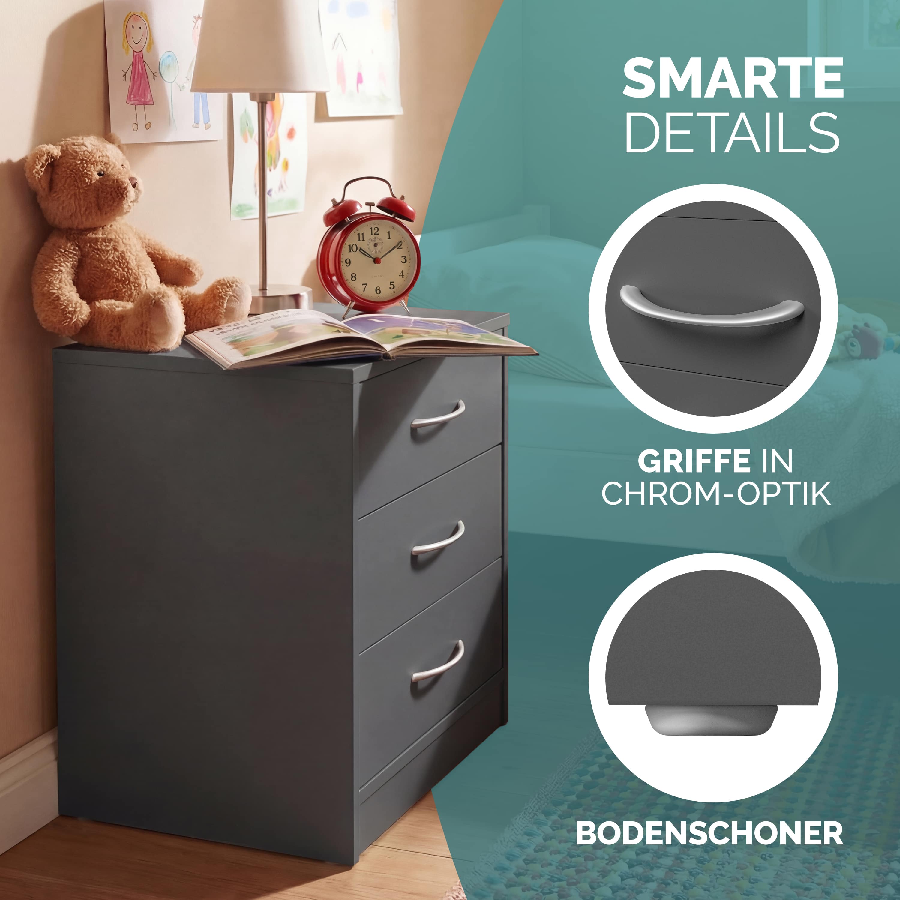 Nachtkastje\u0020Eloise\u0020Antraciet\u002054x39x28cm\u0020met\u0020LED Nachtkastje\u0020Eloise\u0020Antraciet\u002054x39x28cm\u0020met\u0020LED