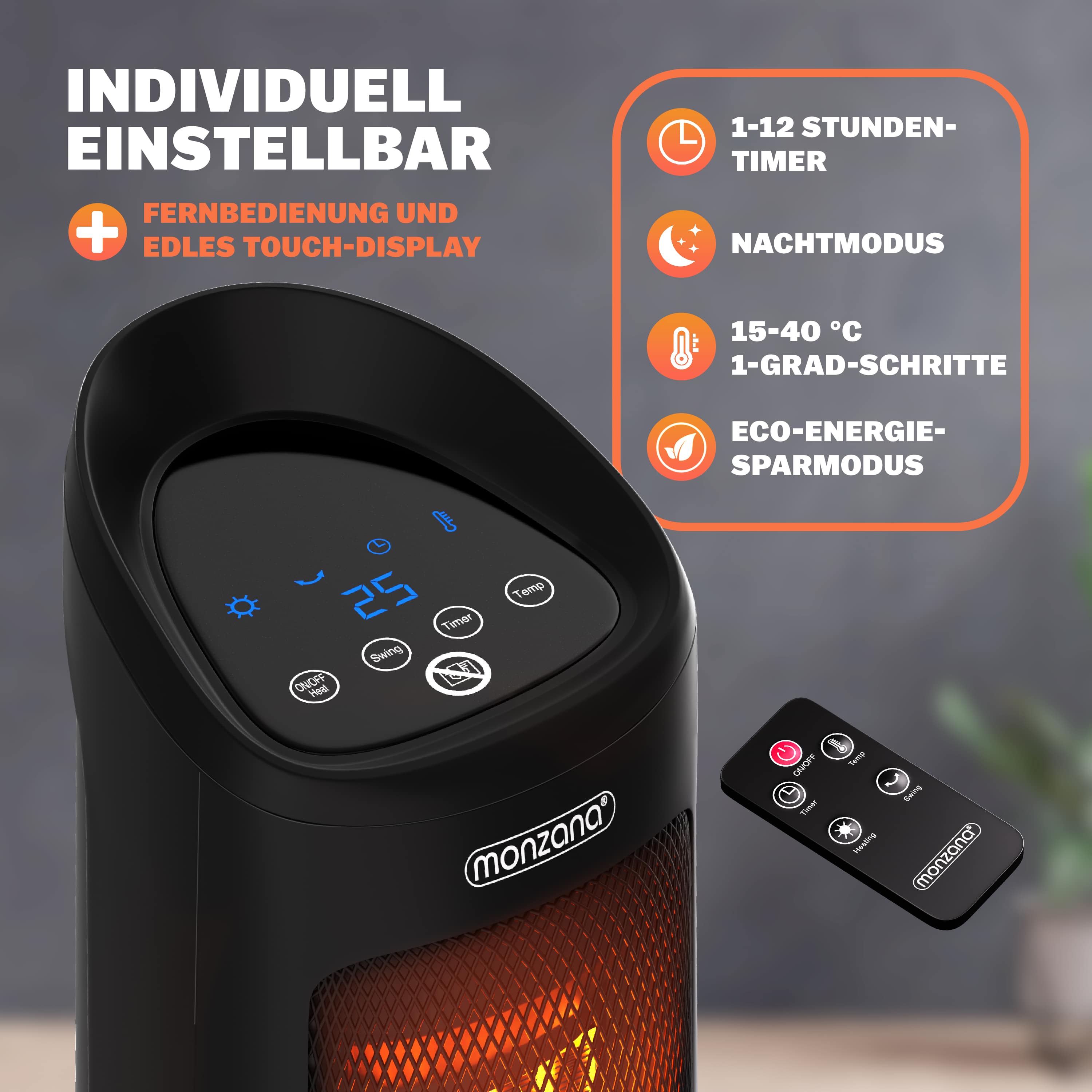 Keramische\u0020Ventilatorkachel\u0020MZKH2200\u0020Zwart\u00202000W